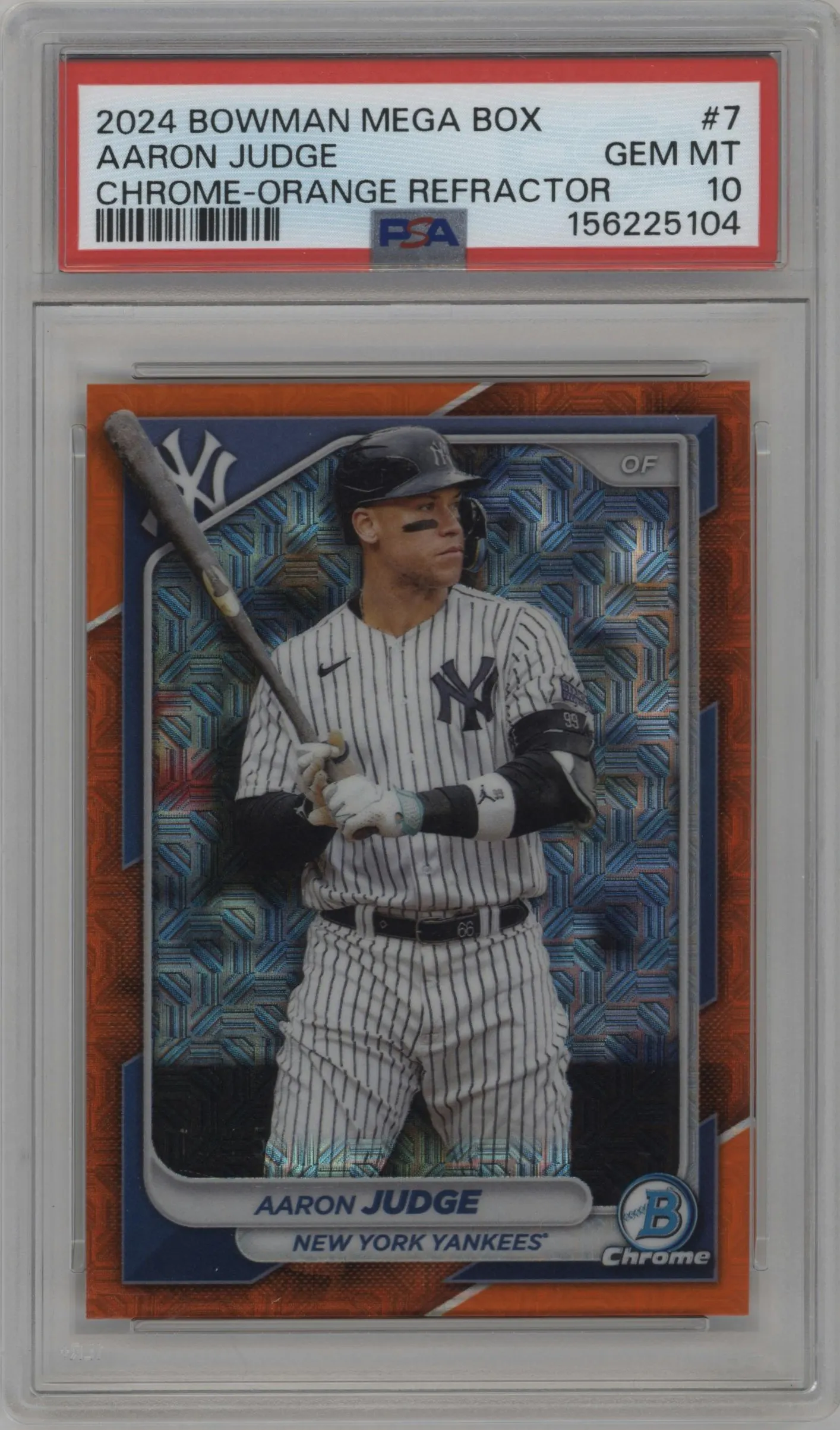 2024 Bowman Mega Box Aaron Judge Orange Refractor #7 PSA 10