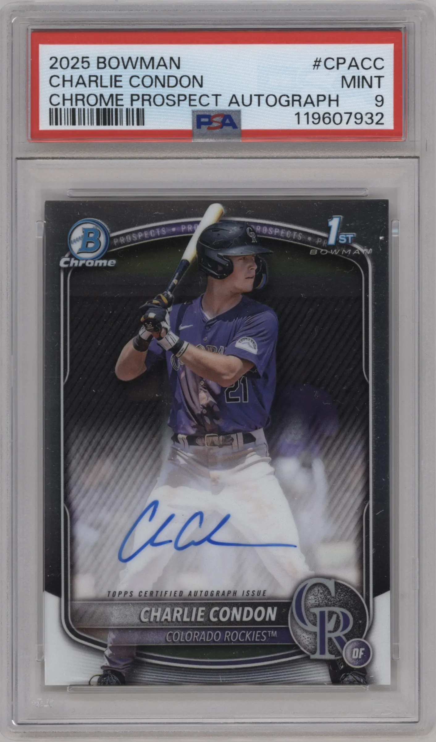 2025 Bowman Chr.Pros.AU Charlie Condon #CPA-CC PSA 9