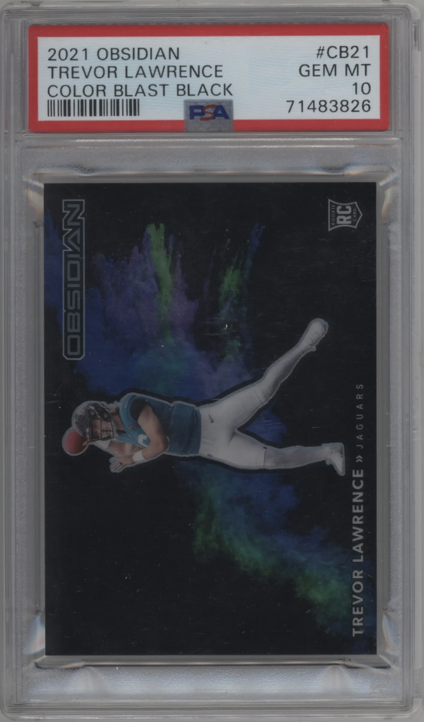 2021 Panini Obsidian Color Blast Black Trevor Lawrence #CB-21 PSA 10