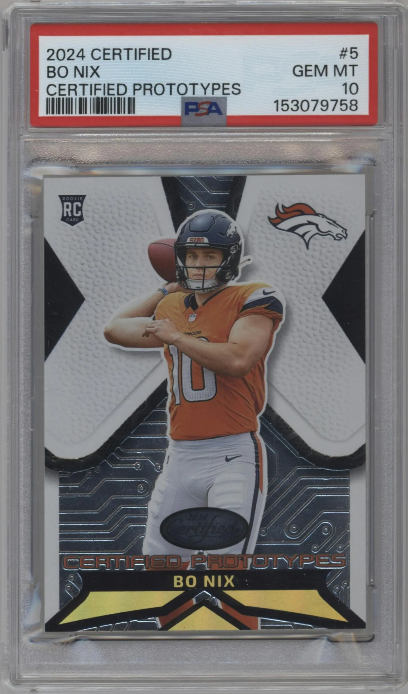 2024 Panini Certified Certified Prototypes Bo Nix #5 PSA 10