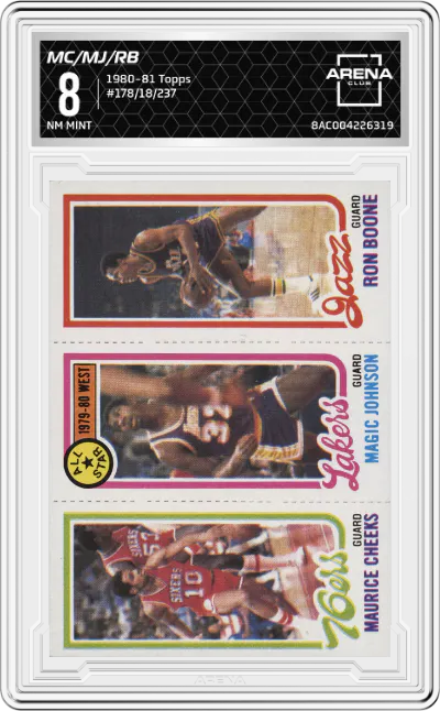 1980 Topps Maurice Cheeks/Magic Johnson/Ron Boone #178/18/237 ARENA CLUB 8