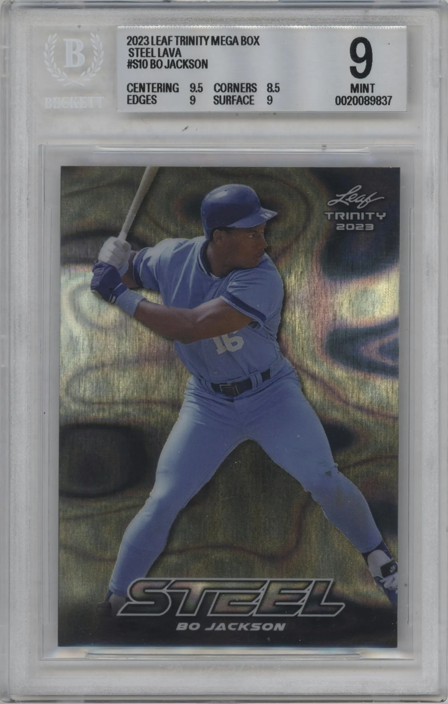 2023 Leaf Trinity Steel Bo Jackson Silver Lava #S-10 BGS 9