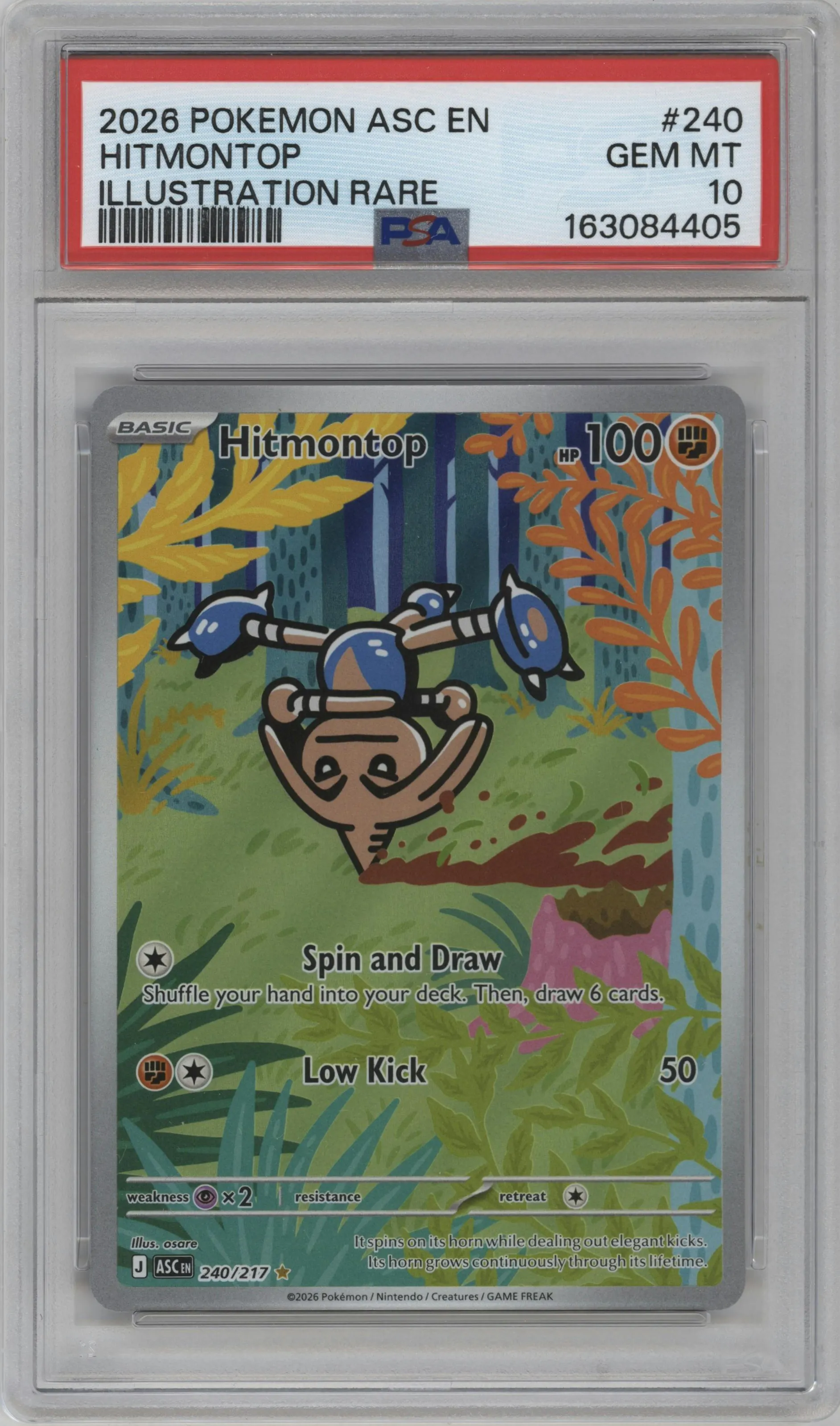 2026 Pokemon Mega Evolution Ascended Heroes Hitmontop #240 PSA 10