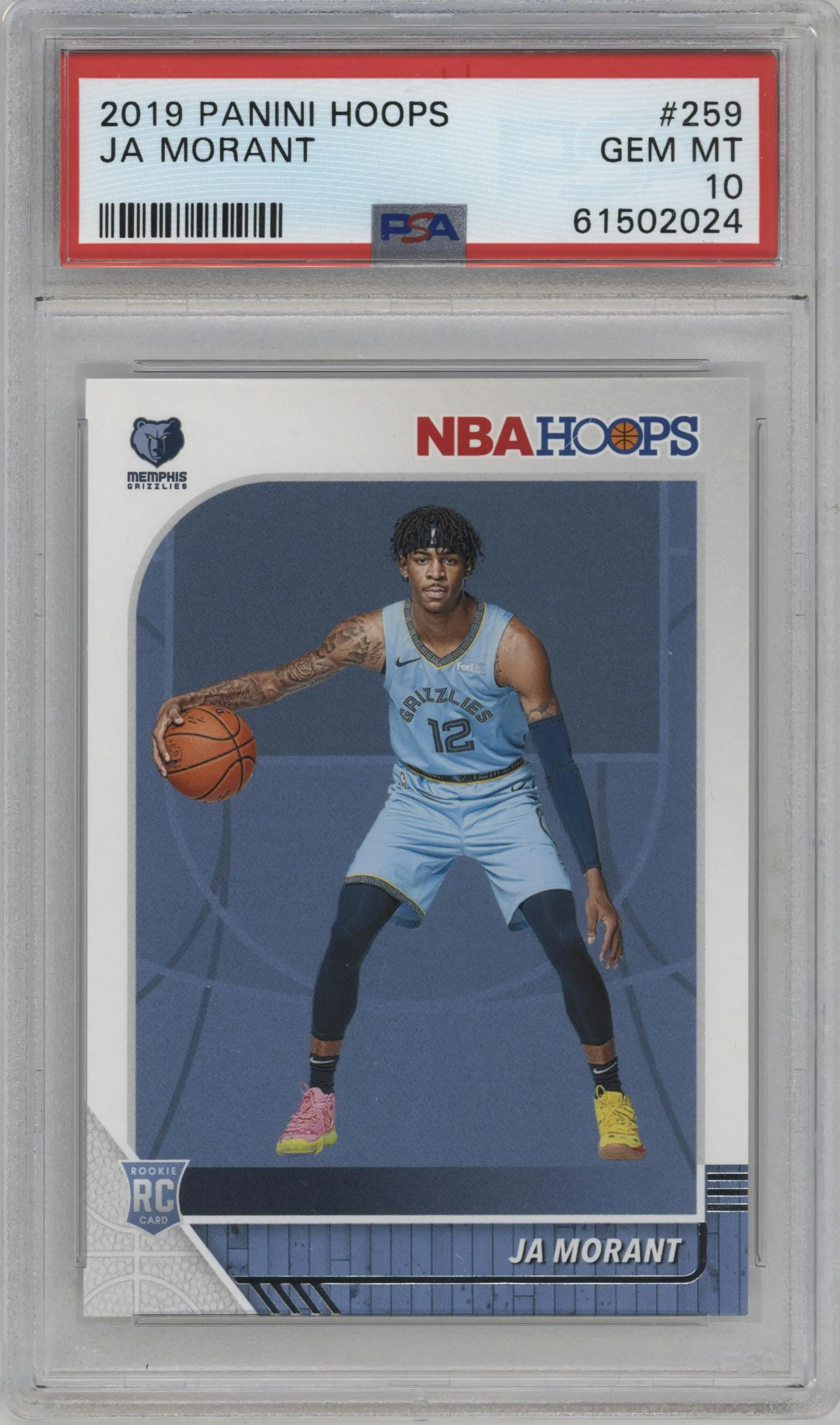 2019 Panini NBA Hoops Ja Morant PSA 10
