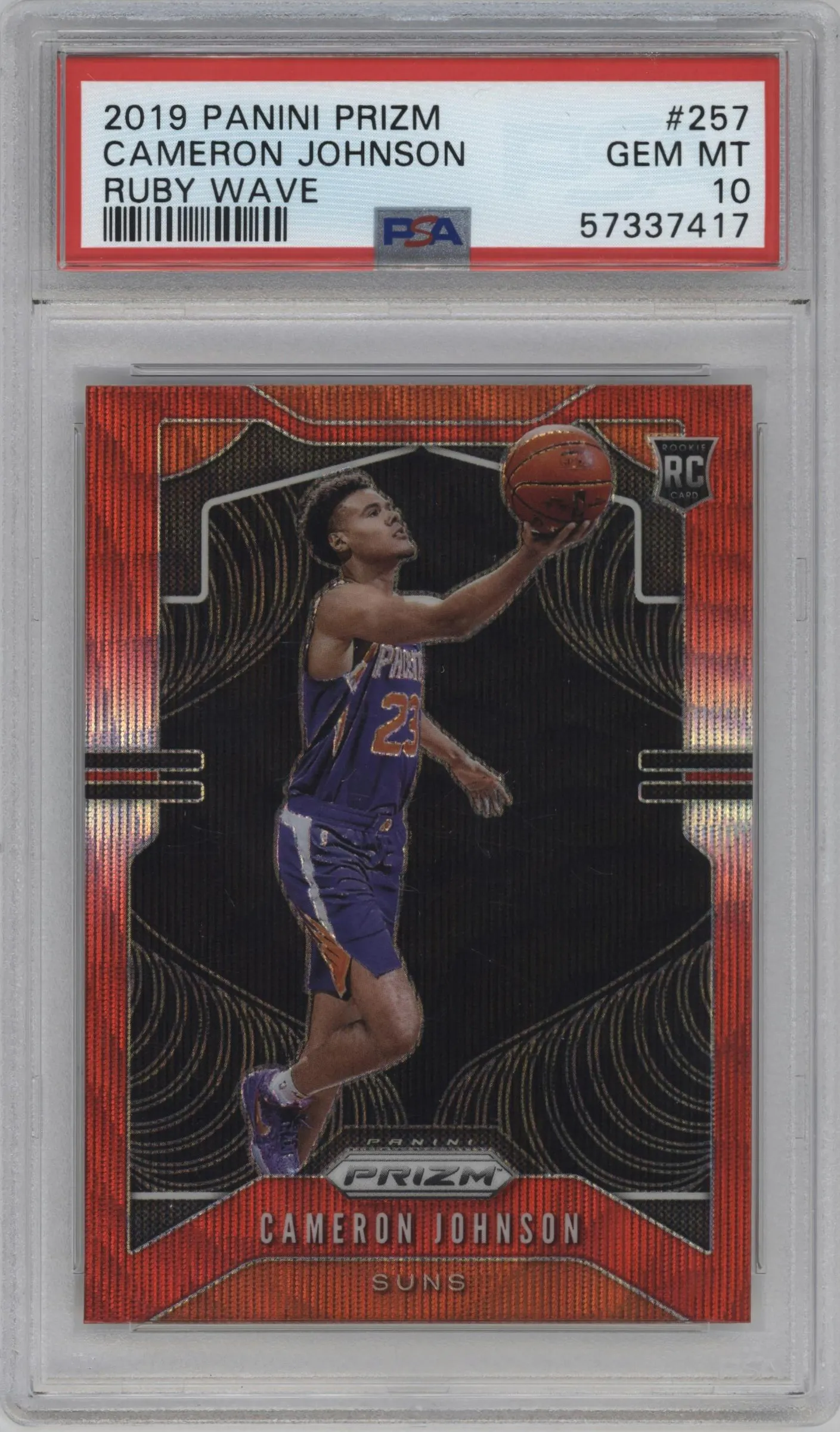 2019 Panini Prizm Cameron Johnson Ruby Wave #257 PSA 10