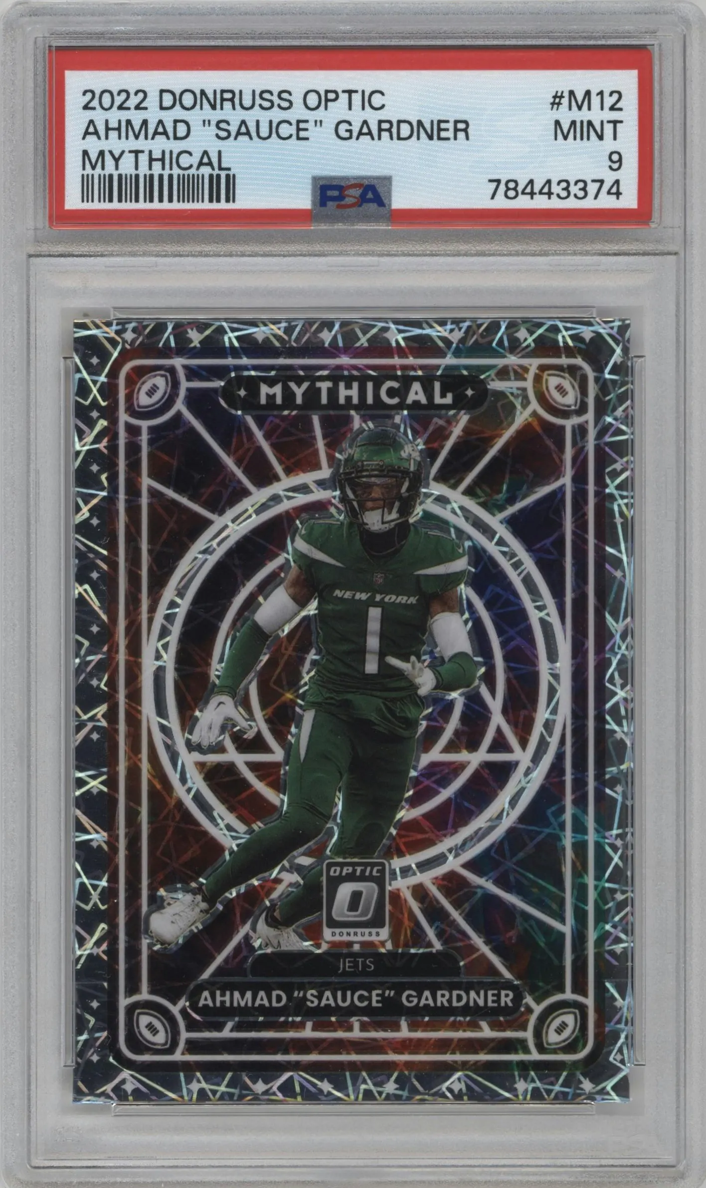 2022 Panini Donruss Optic Mythical Ahmad 'Sauce' Gardner #M-12 PSA 9