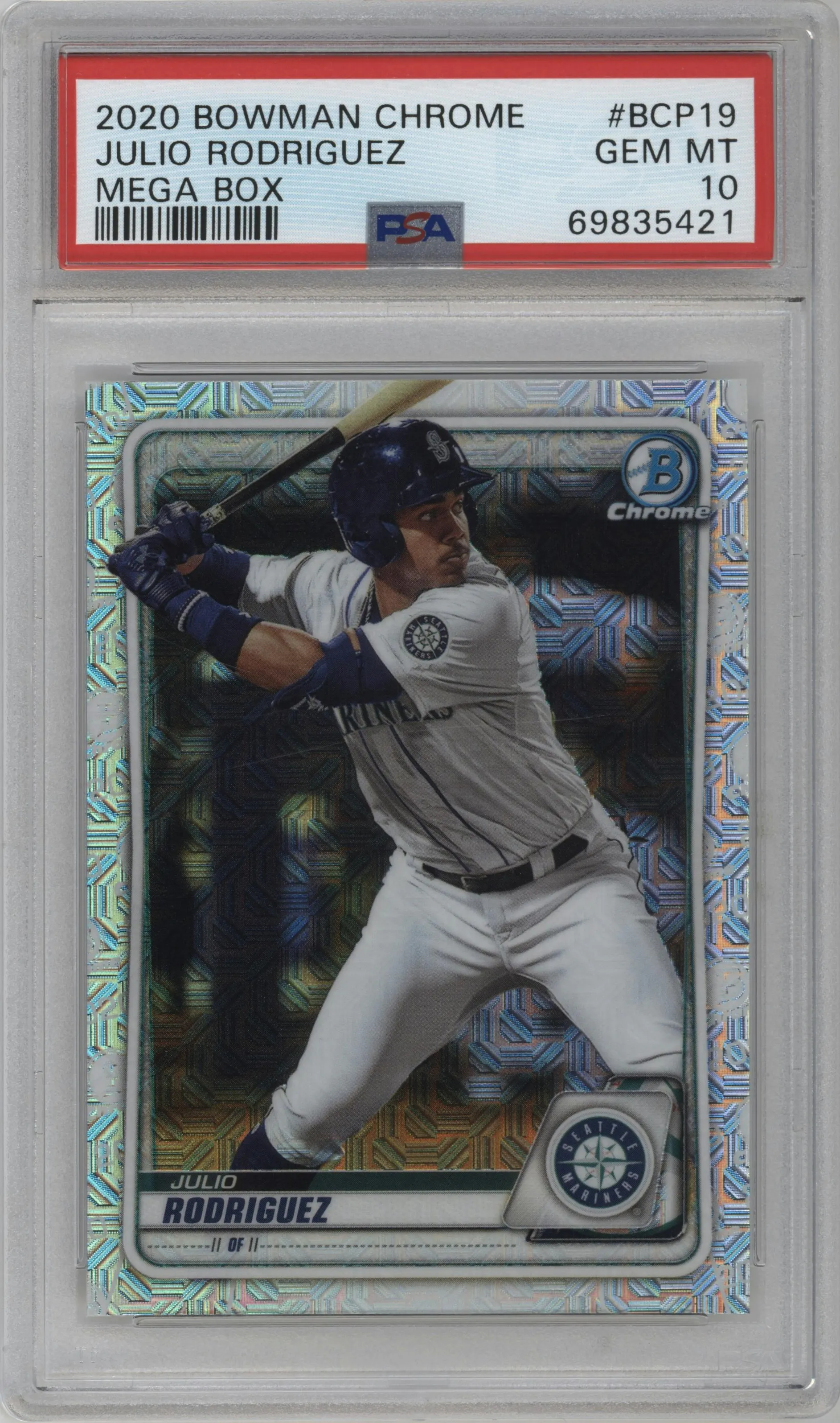 2020 Bowman Mega Box Chrome Chrome Prospect Julio Rodriguez #BCP-19 PSA 10