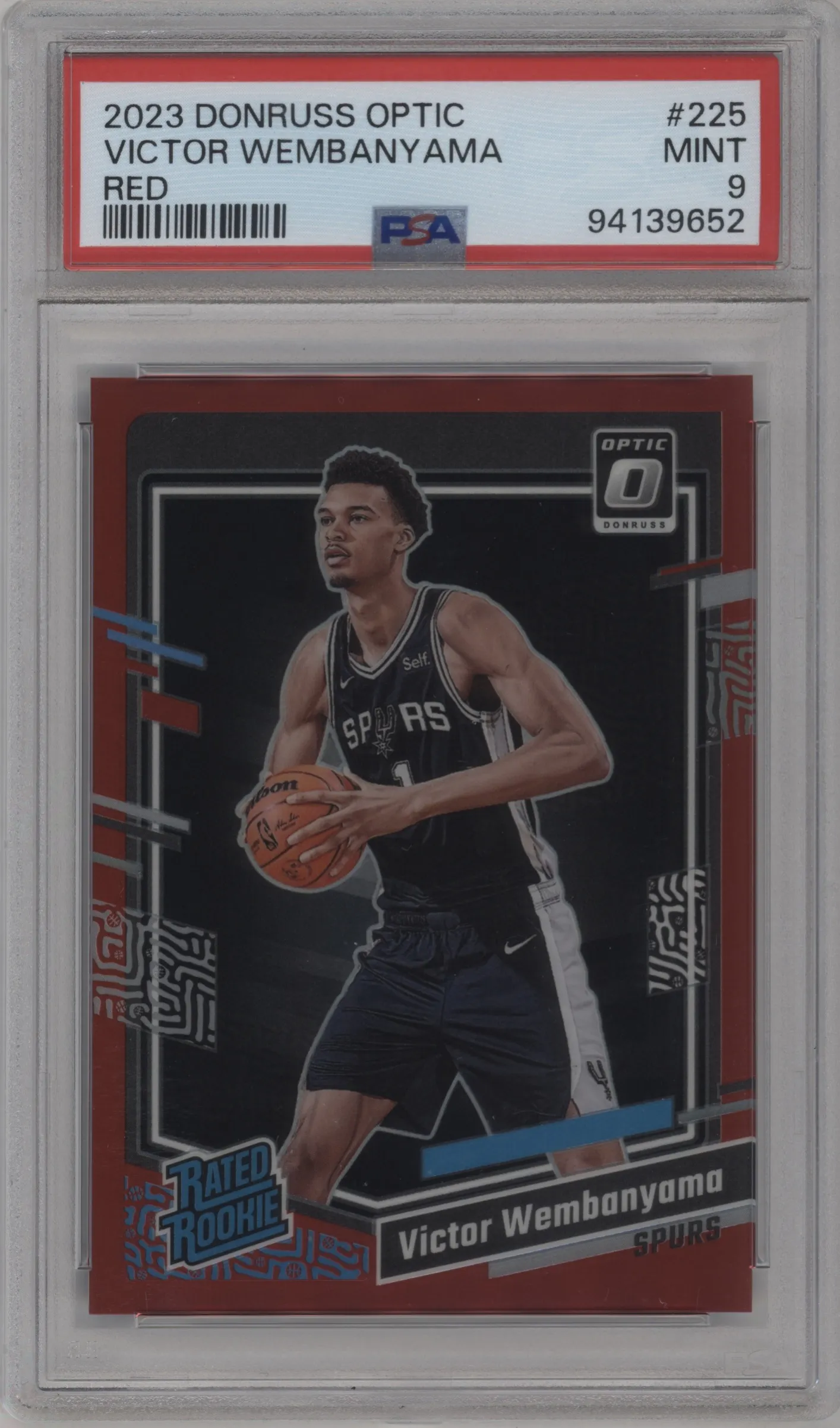 2023 Donruss Optic Rated Rookie Victor Wembanyama Red PSA 9
