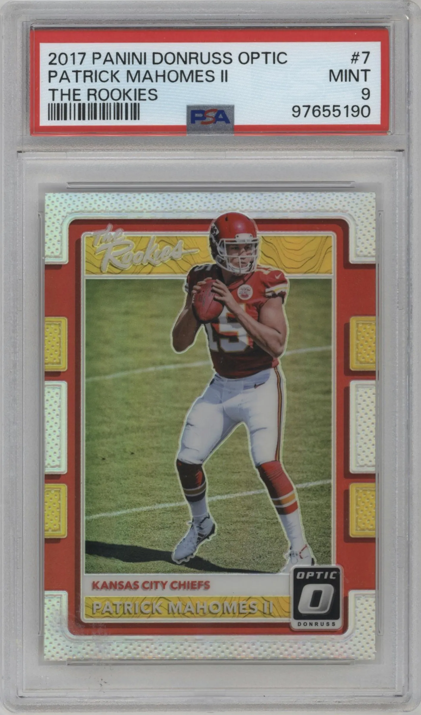 2017 Panini Donruss Optic The Rookies Patrick Mahomes II PSA 9