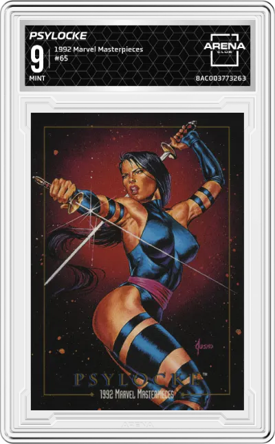 1992 SkyBox Marvel Masterpieces Psylocke #65 ARENA CLUB 9