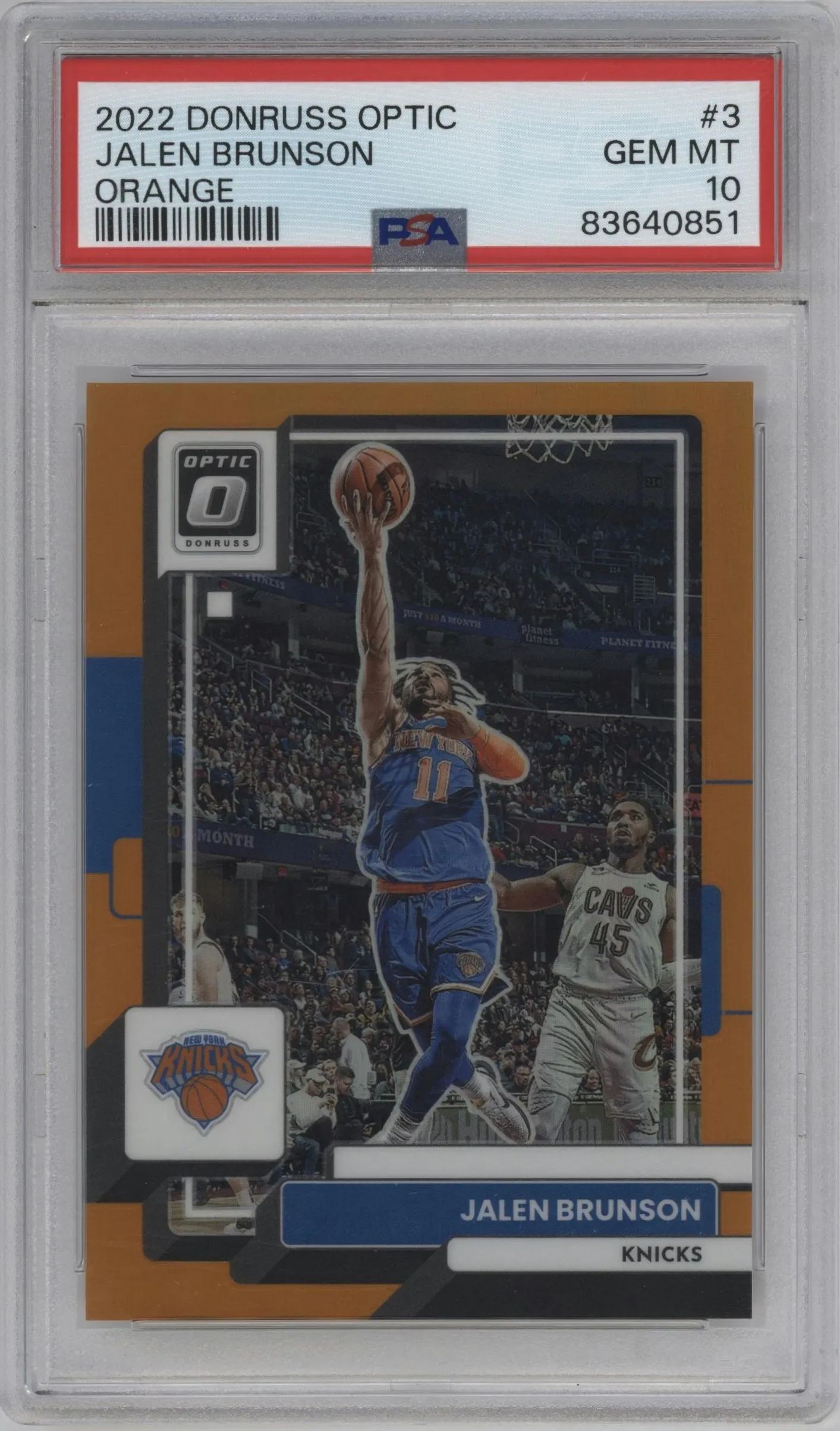 2022 Panini Donruss Optic Jalen Brunson Orange #3 PSA 10