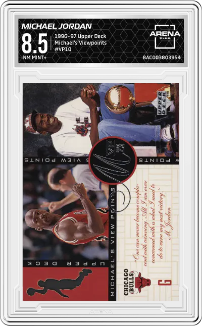 1996 Upper Deck Michael's Viewpoints Michael Jordan #VP10 ARENA CLUB 8.5
