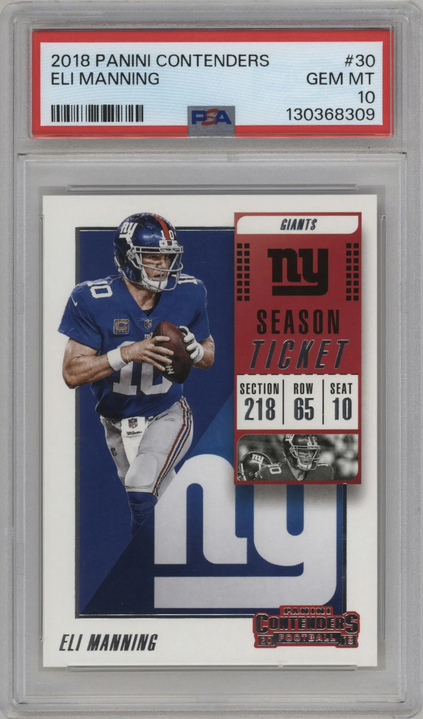 2018 Panini Contenders Eli Manning PSA 10