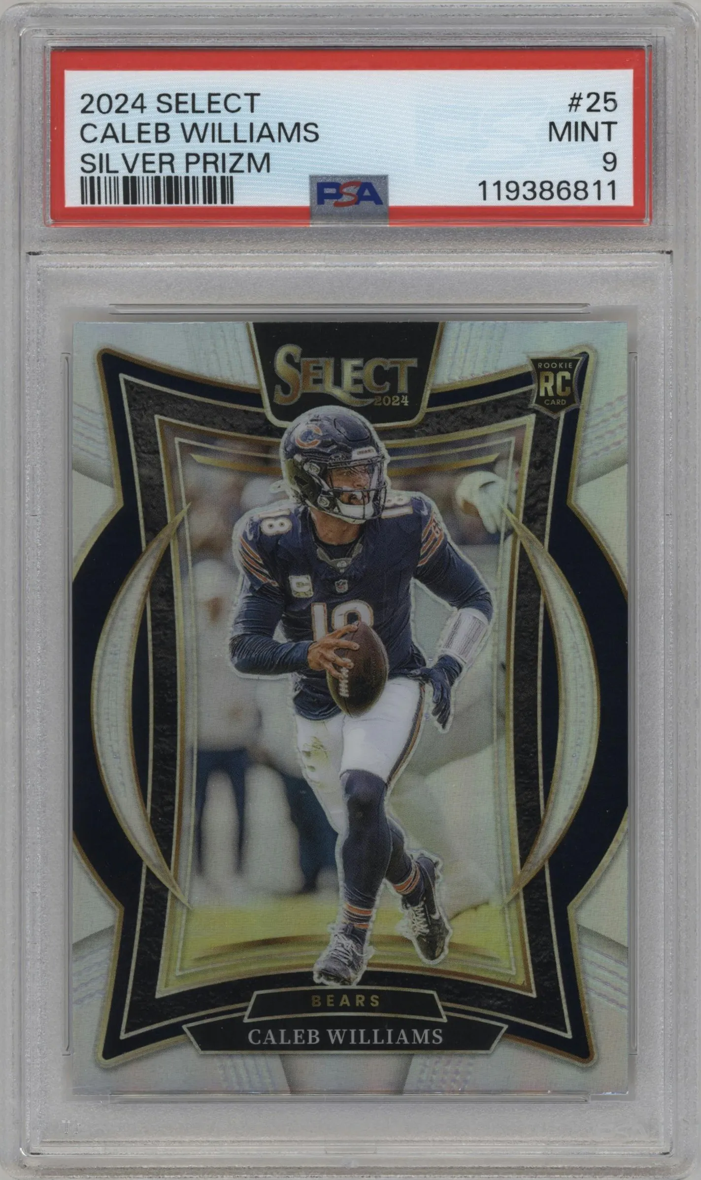 2024 Panini Select Caleb Williams Silver Prizm #25 PSA 9