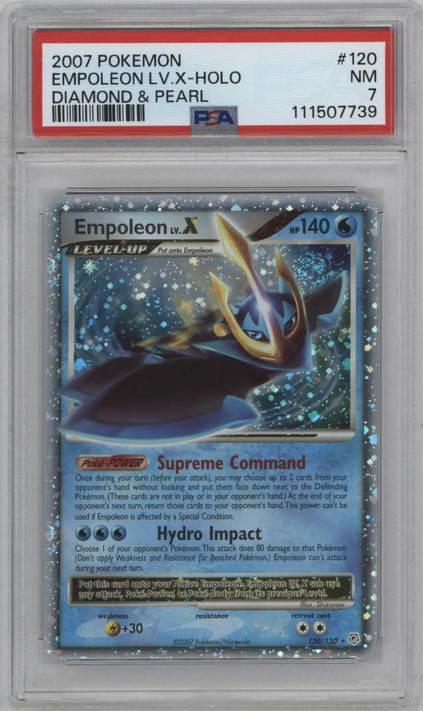 2007 Pokemon D&P Empoleon LV.X #120 PSA 7