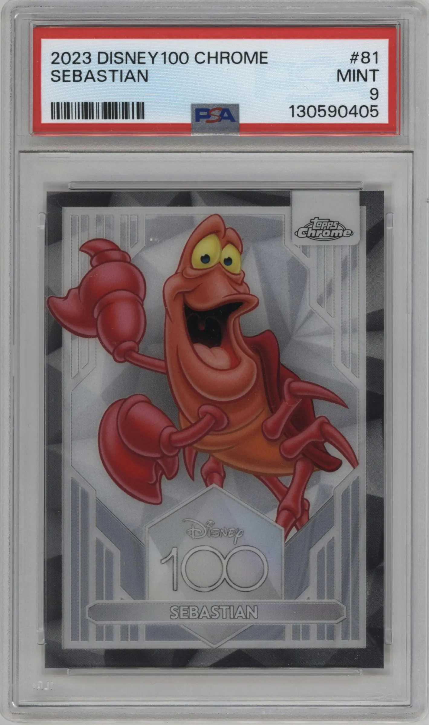 2023 Topps Chrome Disney 100 Sebastian #81 PSA 9