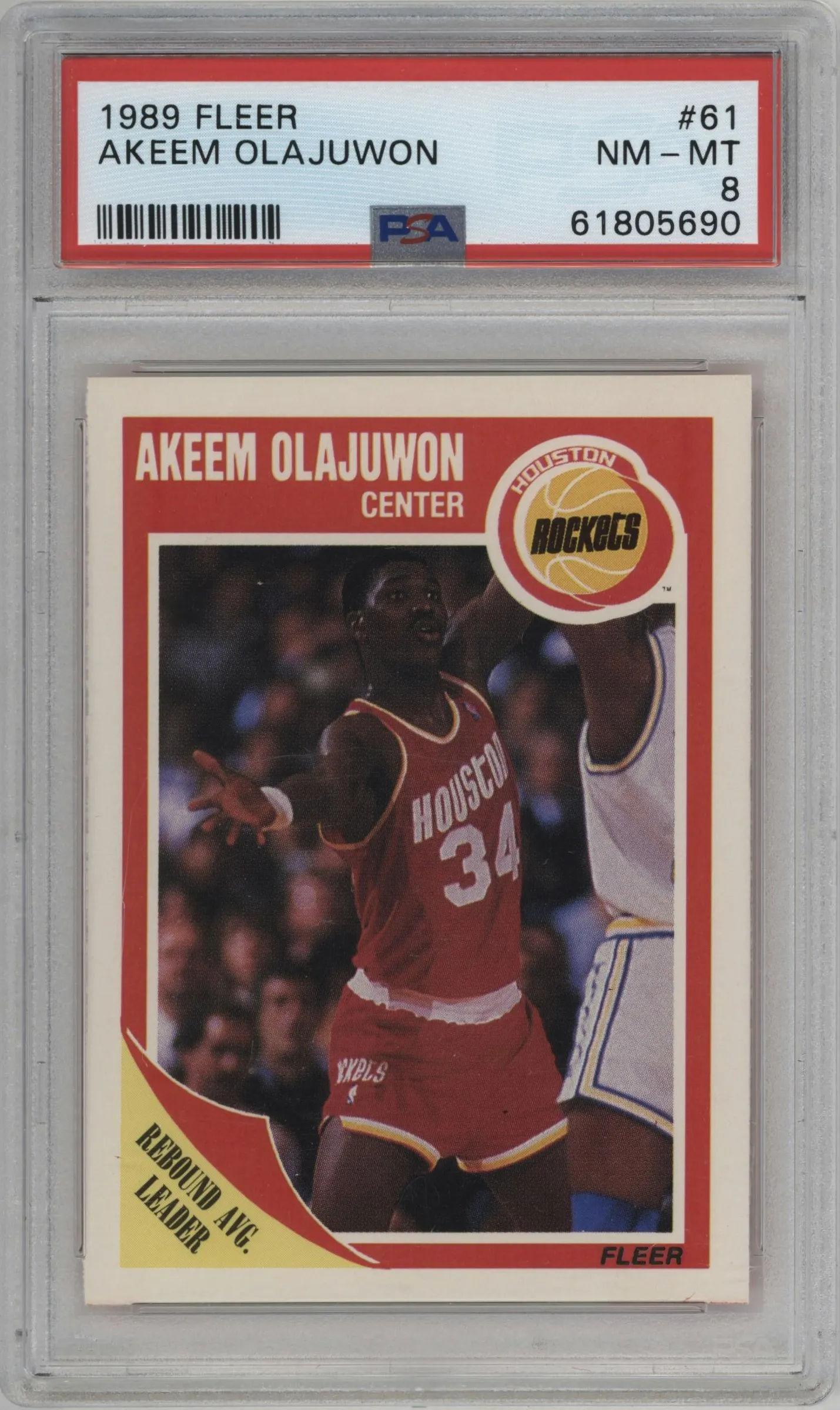 1989 Fleer Akeem Olajuwon #61 PSA 8