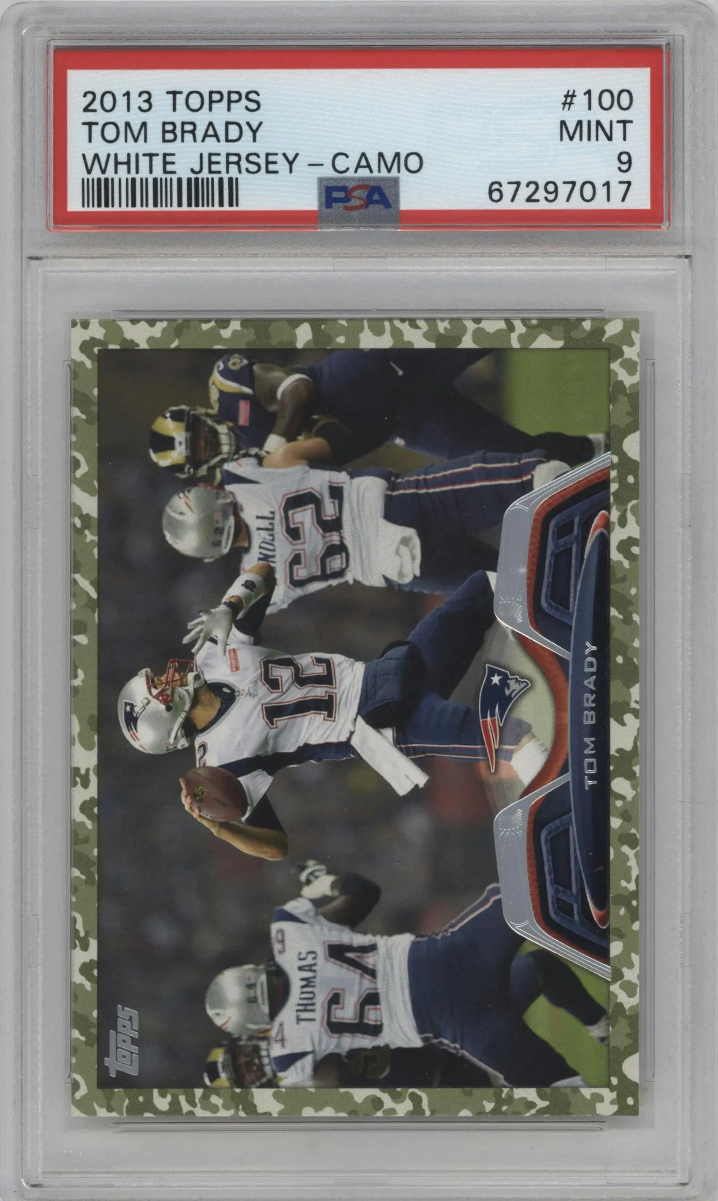 2013 Topps Tom Brady Military Camo #100 PSA 9