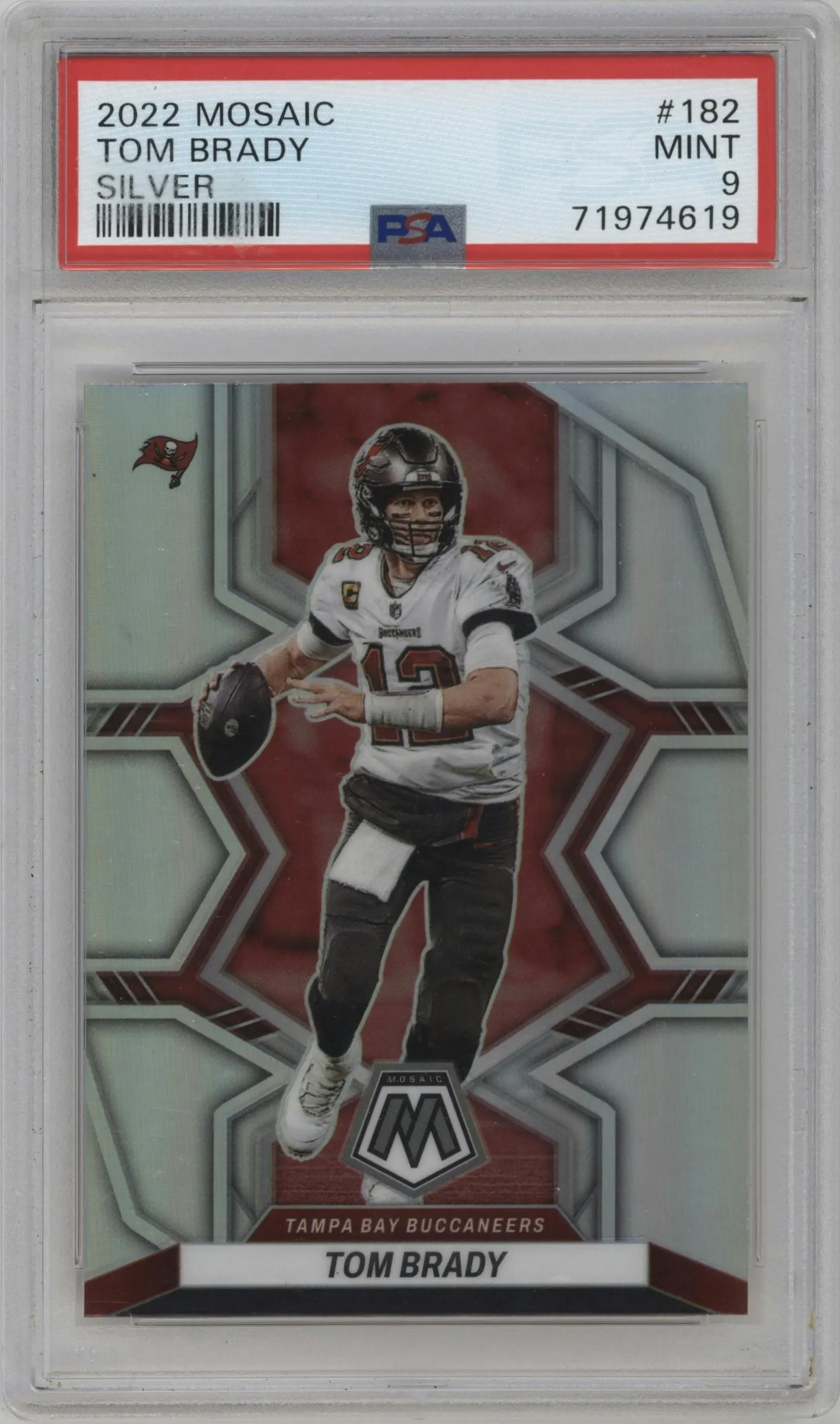 2022 Panini Mosaic Tom Brady Silver #182 PSA 9