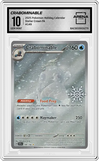 2025 Pokemon Holiday Calendar Stellar Crown Crabominable ARENA CLUB 10