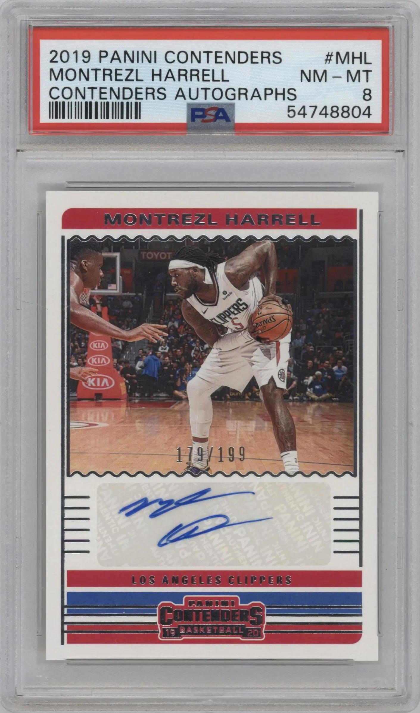 2019 Panini Contenders Autographs Montrezl Harrell #CA-MHL PSA 8