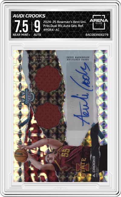 2024 Bowman's Best University Pros.Dual Rlc.Auto Audi Crooks Geometric Refractor #PDRA-AC ARENA CLUB 7.5