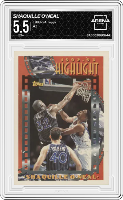 1993 Topps Shaquille O'Neal ARENA CLUB 5.5