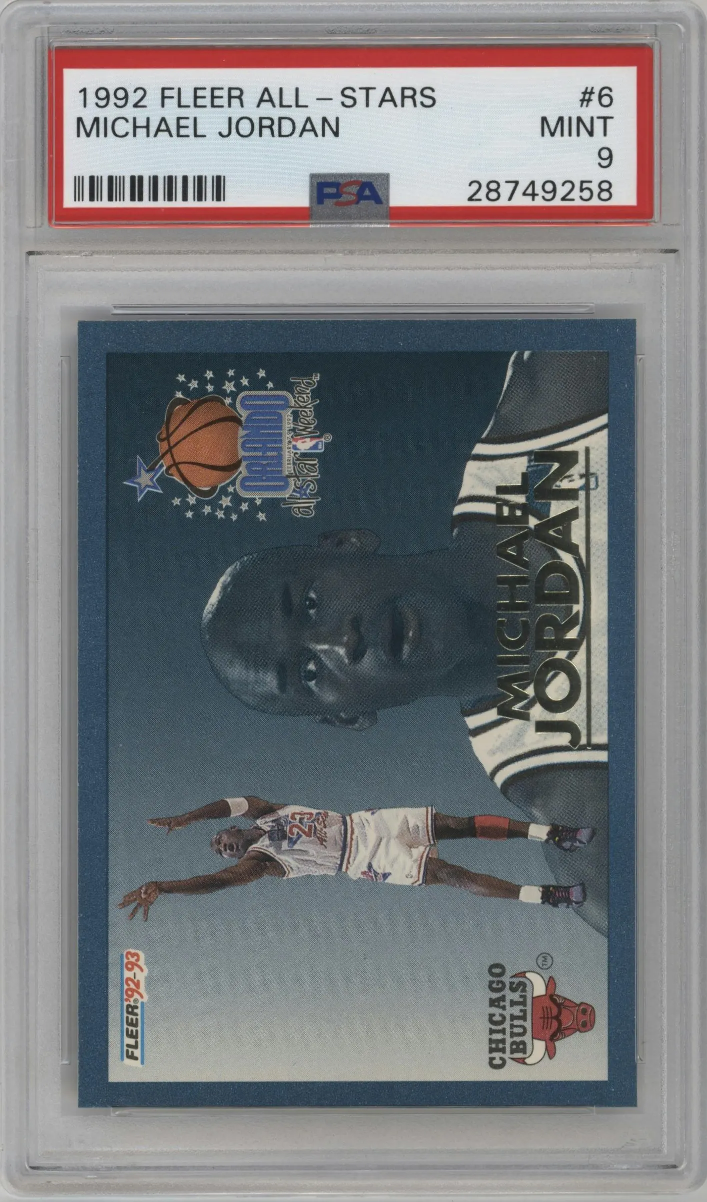 1992 Fleer All-Stars Michael Jordan #6 PSA 9