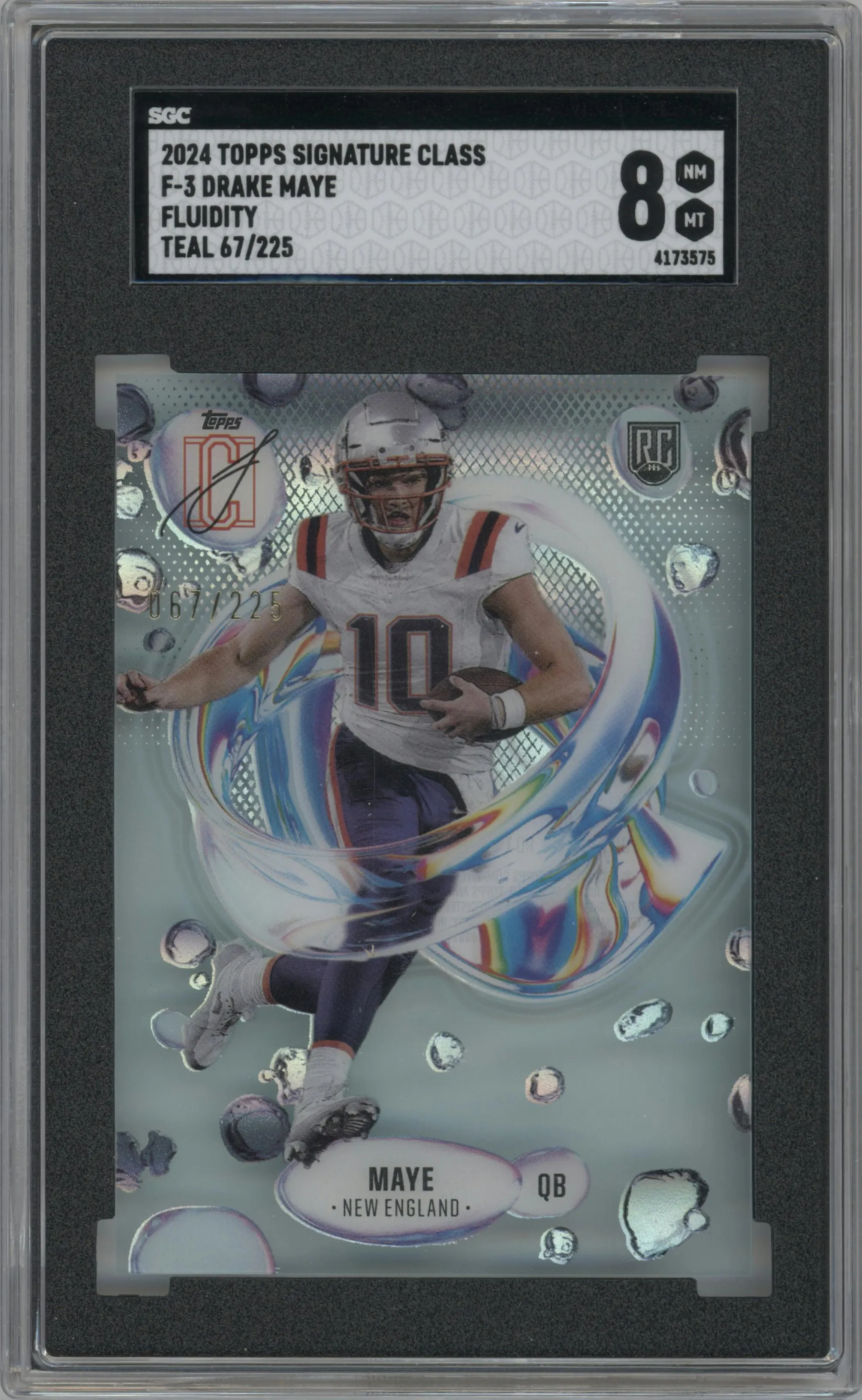 2024 Topps Signature Class Fluidity Drake Maye Teal #F-3 SGC 8