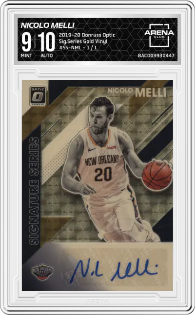 2019 Panini Donruss Optic Sig.Series Nicolo Melli Gold Vinyl ARENA CLUB 9