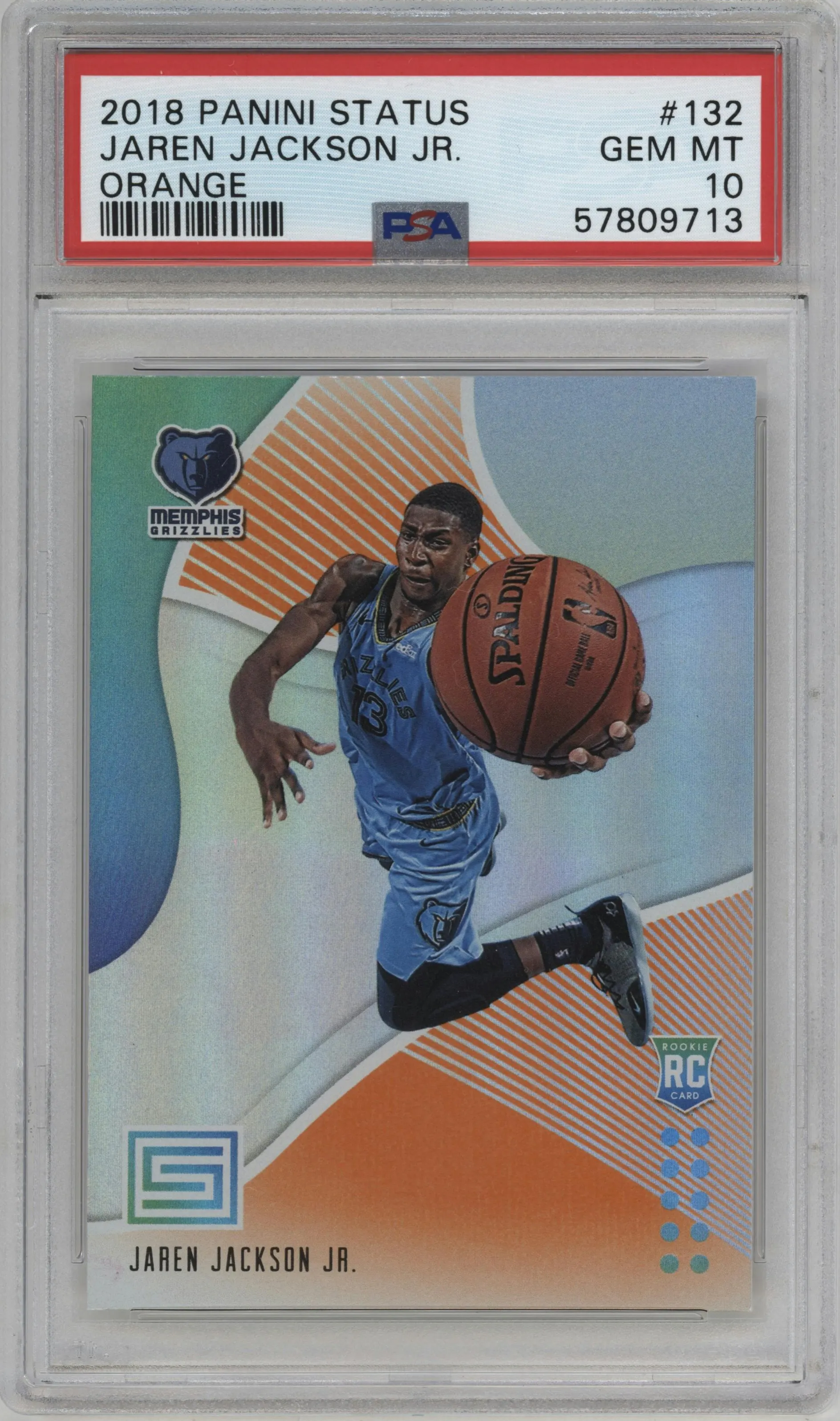 2018 Panini Status Rookies 1 Jaren Jackson Jr. Orange #132 PSA 10