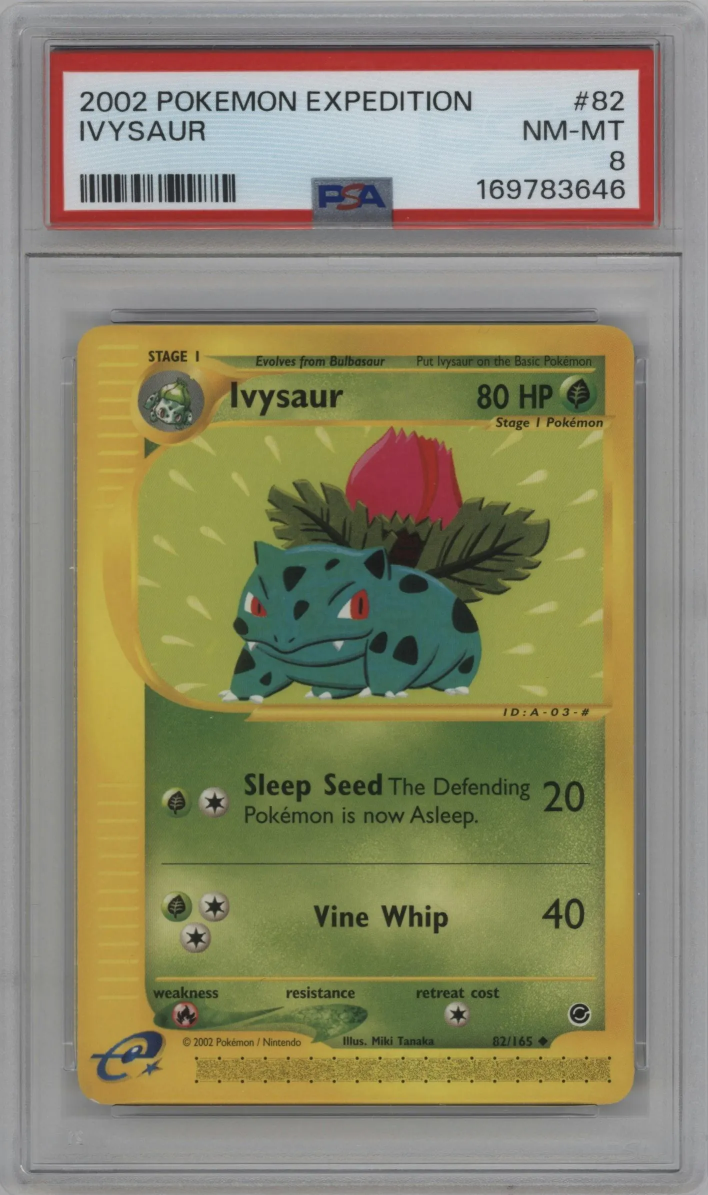 2002 Pokemon E-CARD Expedition Ivysaur #82 PSA 8