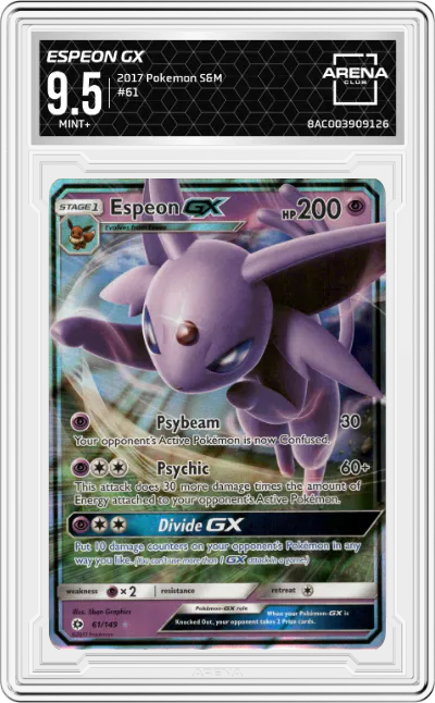 2017 Pokemon S&M Espeon GX #61 ARENA CLUB 9.5
