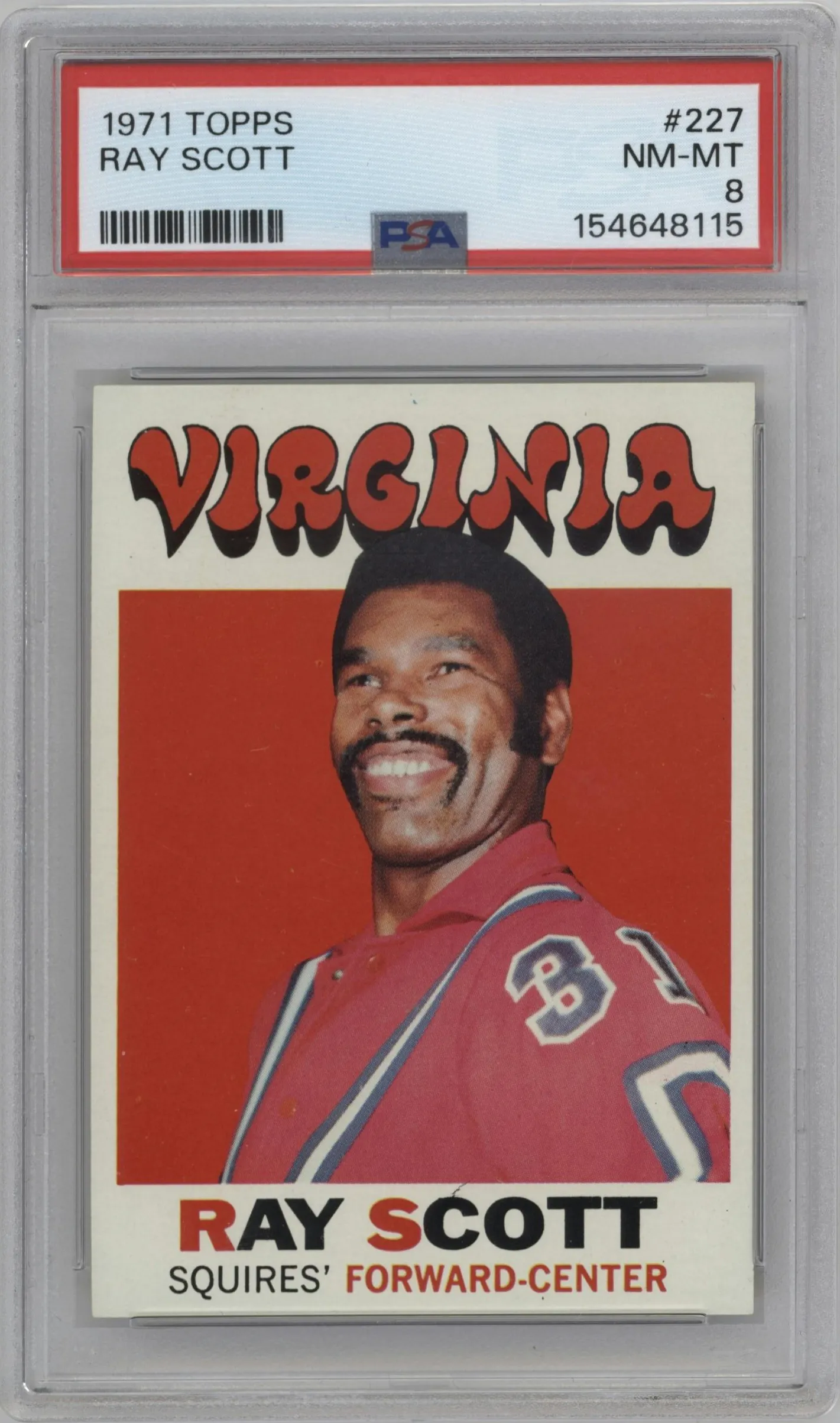 1971 Topps Ray Scott #227 PSA 8