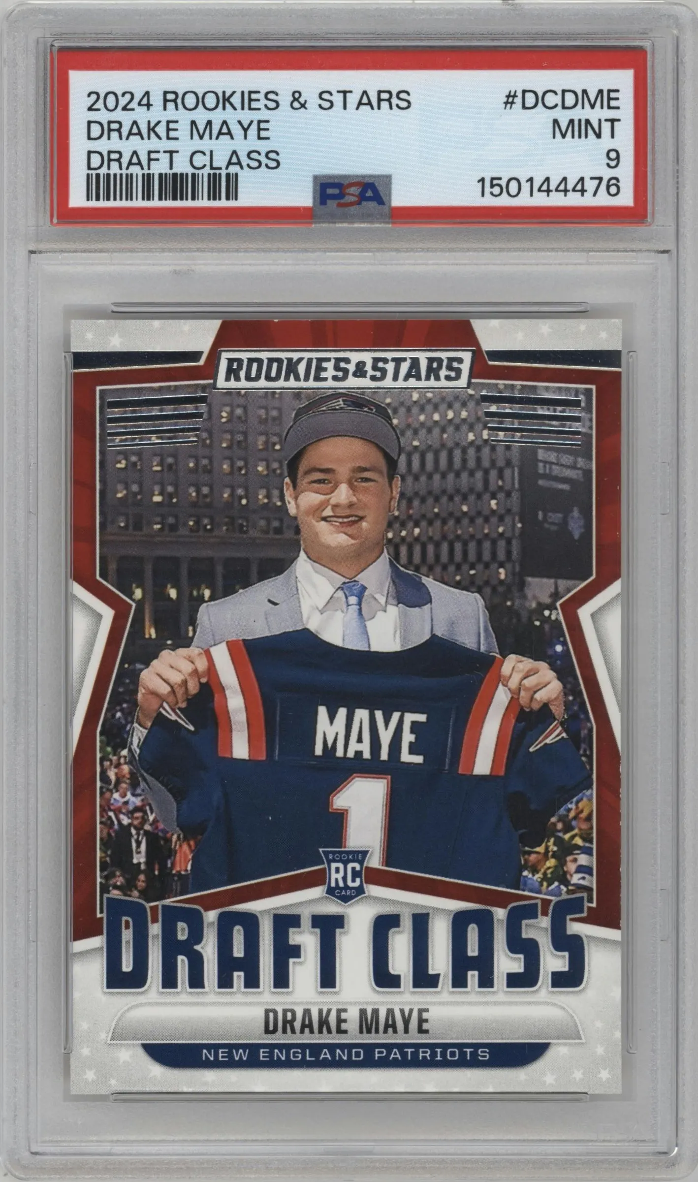2024 Panini Rookies & Stars Draft Class Drake Maye #DC-DME PSA 9