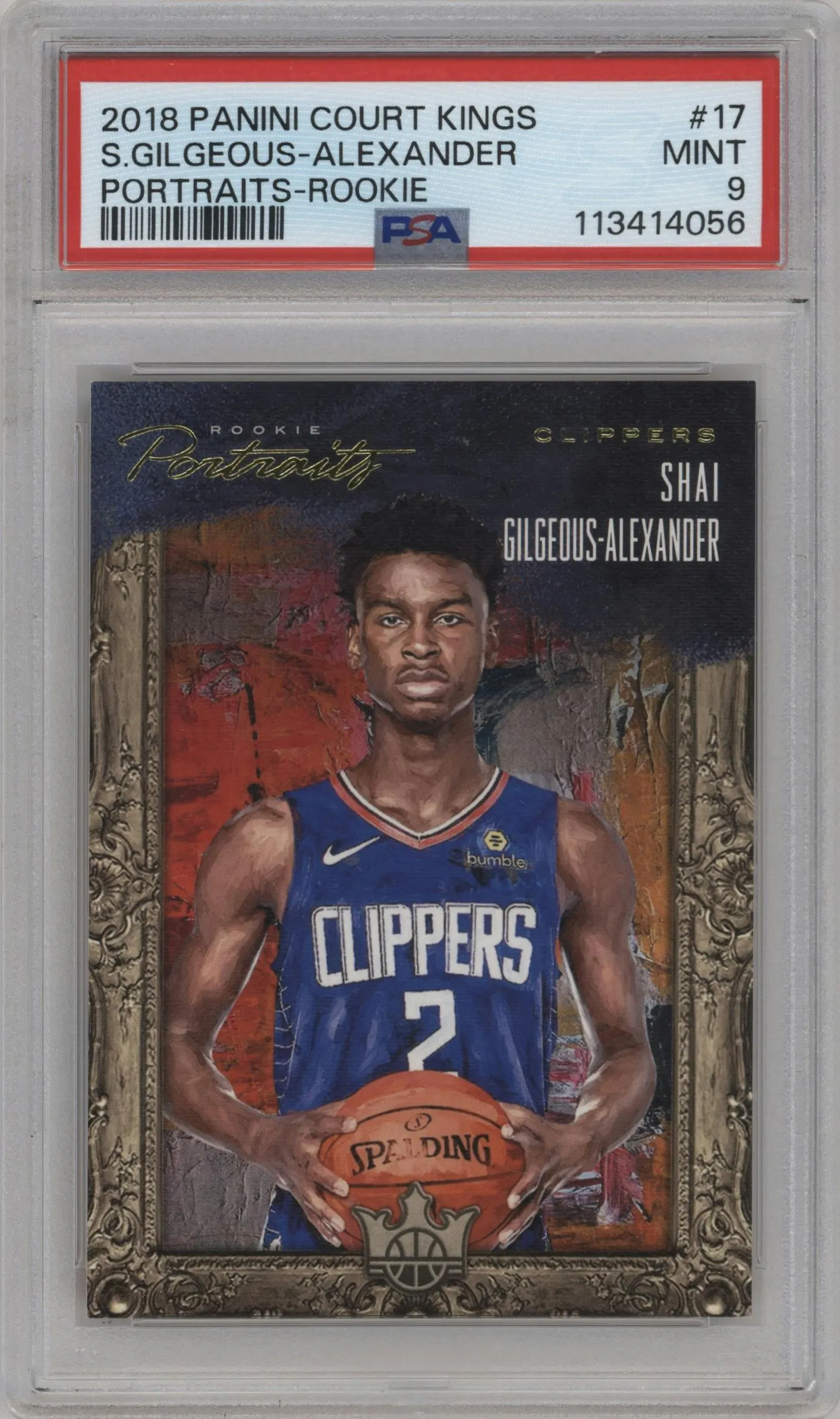 2018 Panini Court Kings Rke.Portraits Shai Gilgeous-Alexander #17 PSA 9