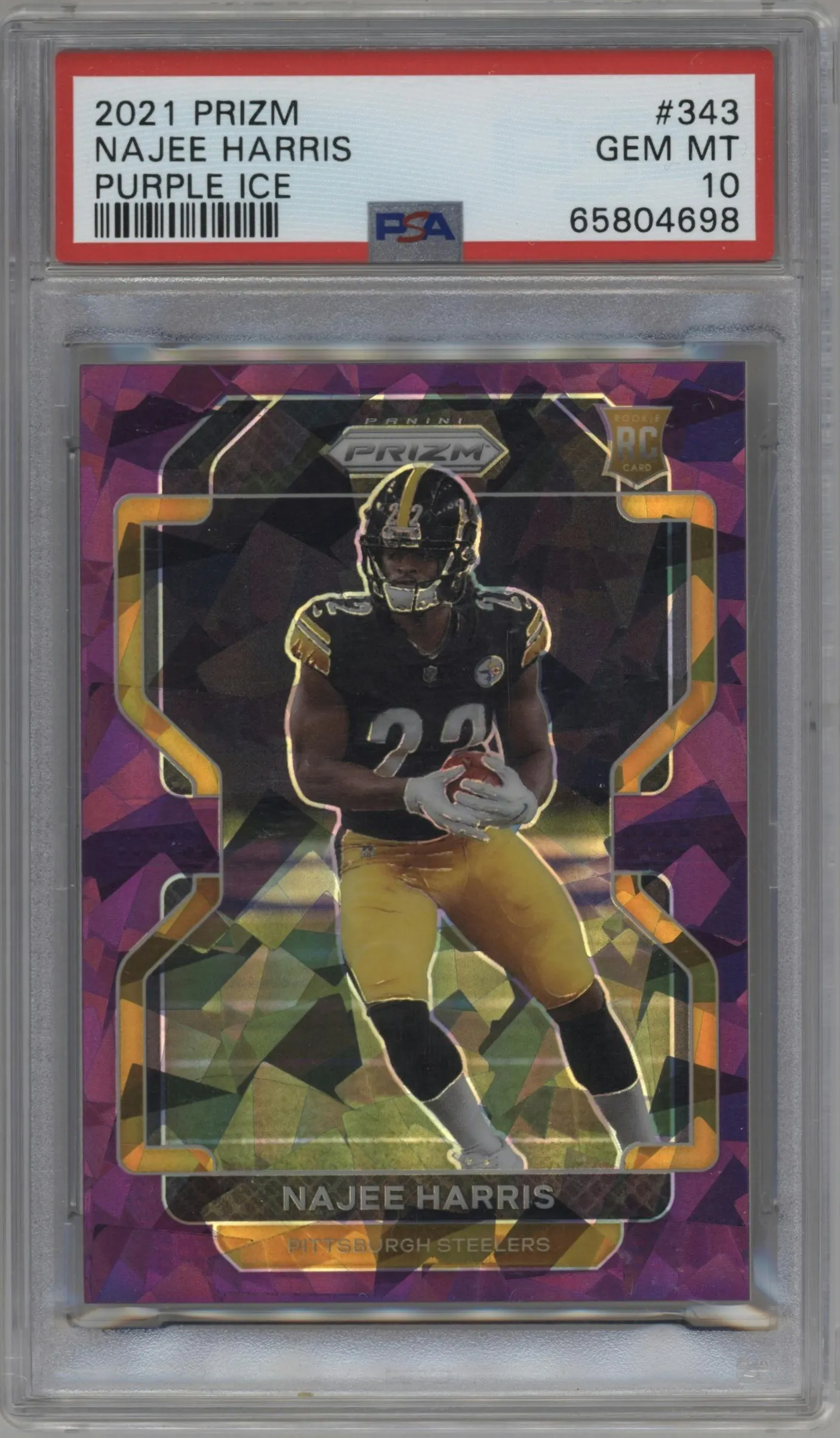 2021 Panini Prizm Najee Harris Purple Ice #343 PSA 10