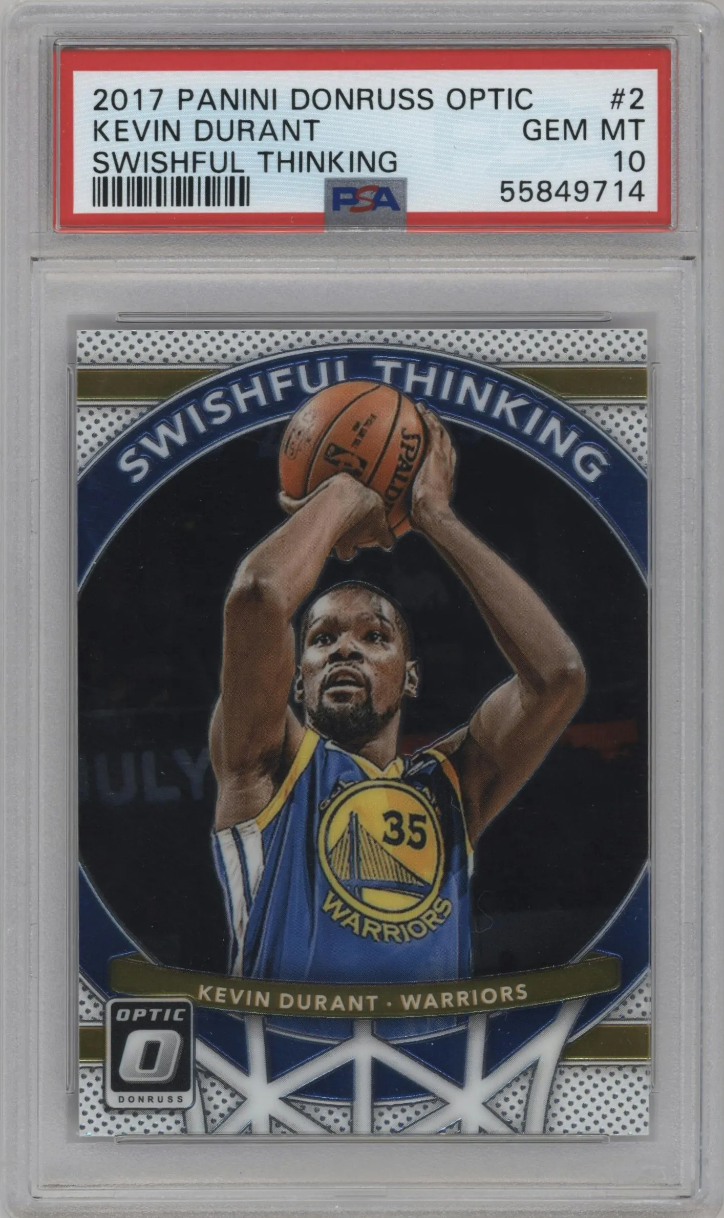 2017 Panini Donruss Optic Swishful Thinking Kevin Durant #2 PSA 10