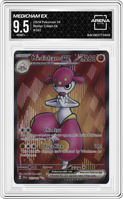 2024 Pokemon SV Stellar Crown Medicham ex #161 ARENA CLUB 9.5
