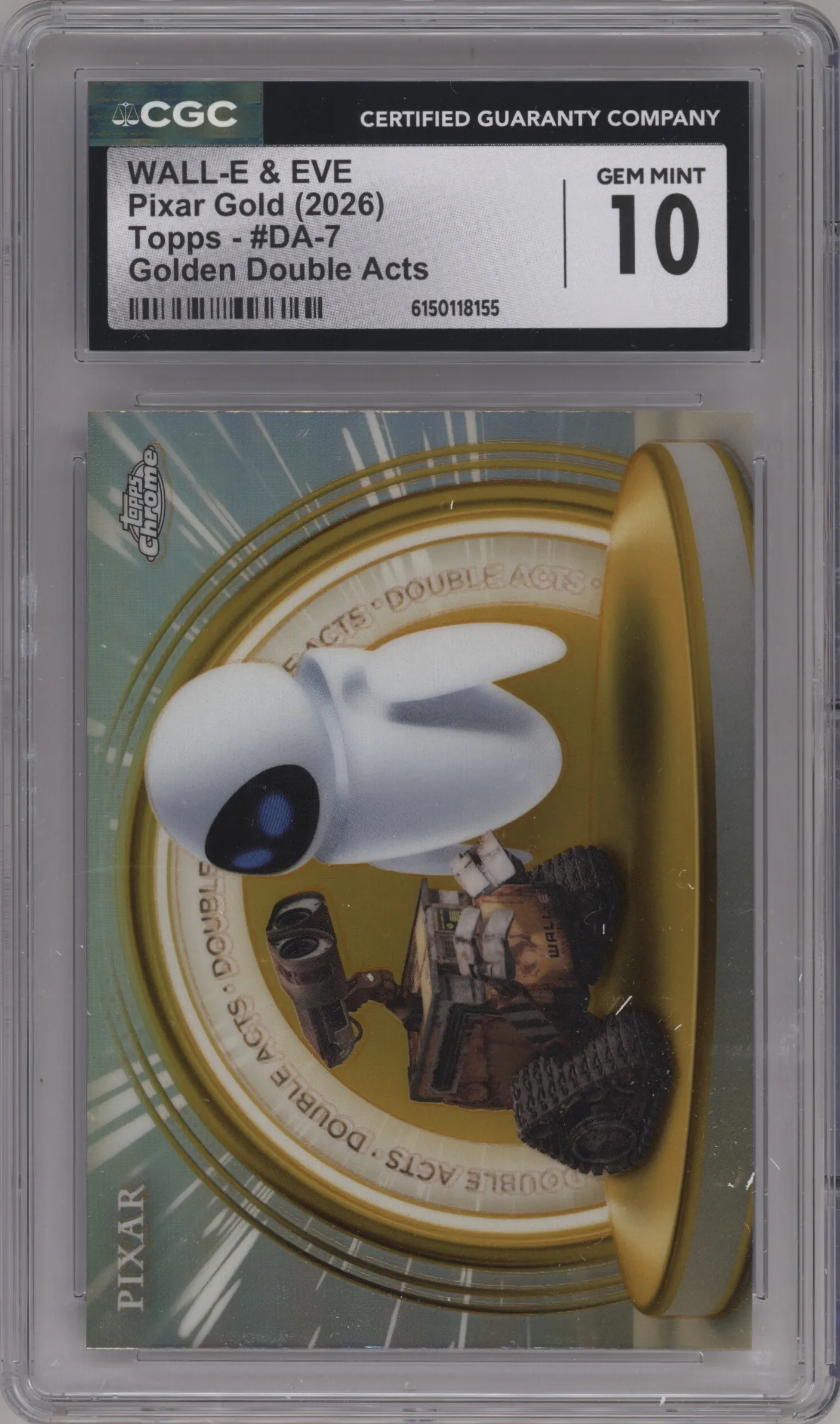 2025 Topps Pixar Gold Golden Double Act WALL-E/EVE #DA-7 CGC 10