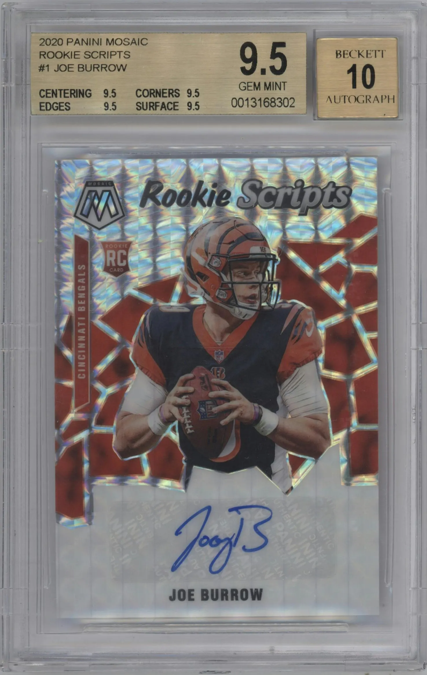 2020 Panini Mosaic Rke.Scripts Joe Burrow #RS1 BGS 9.5