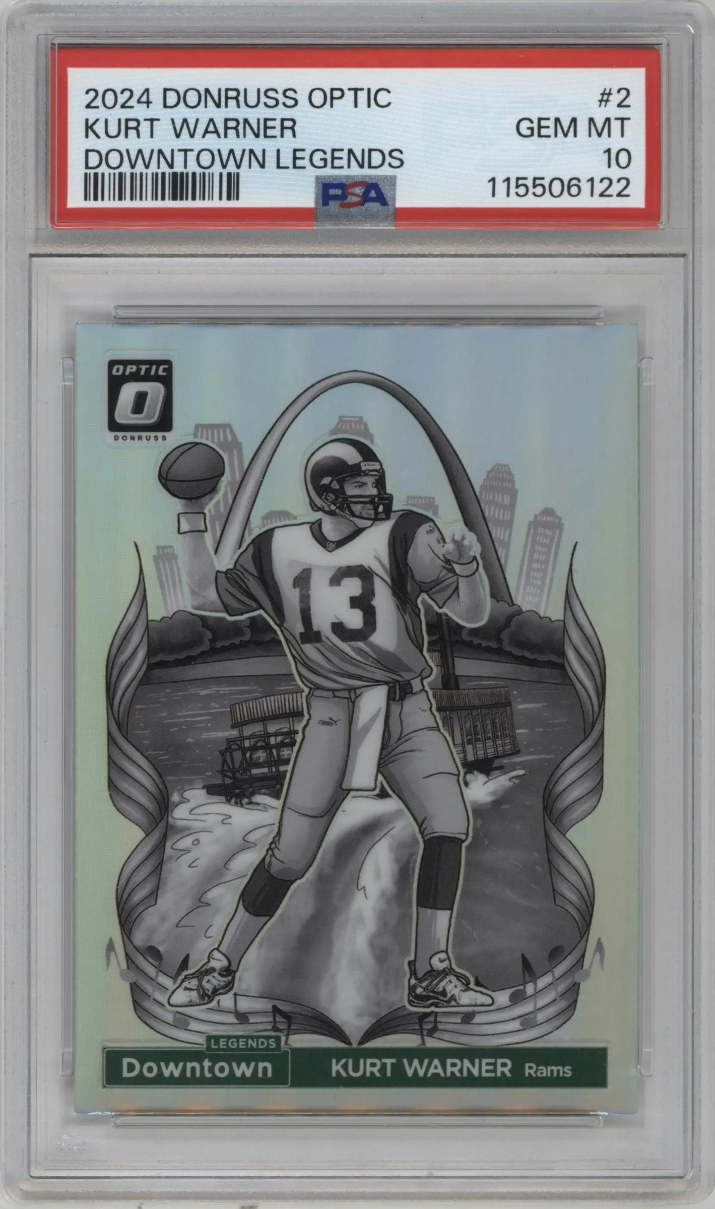 2024 Donruss Optic Downtown Legends Kurt Warner #2 PSA 10