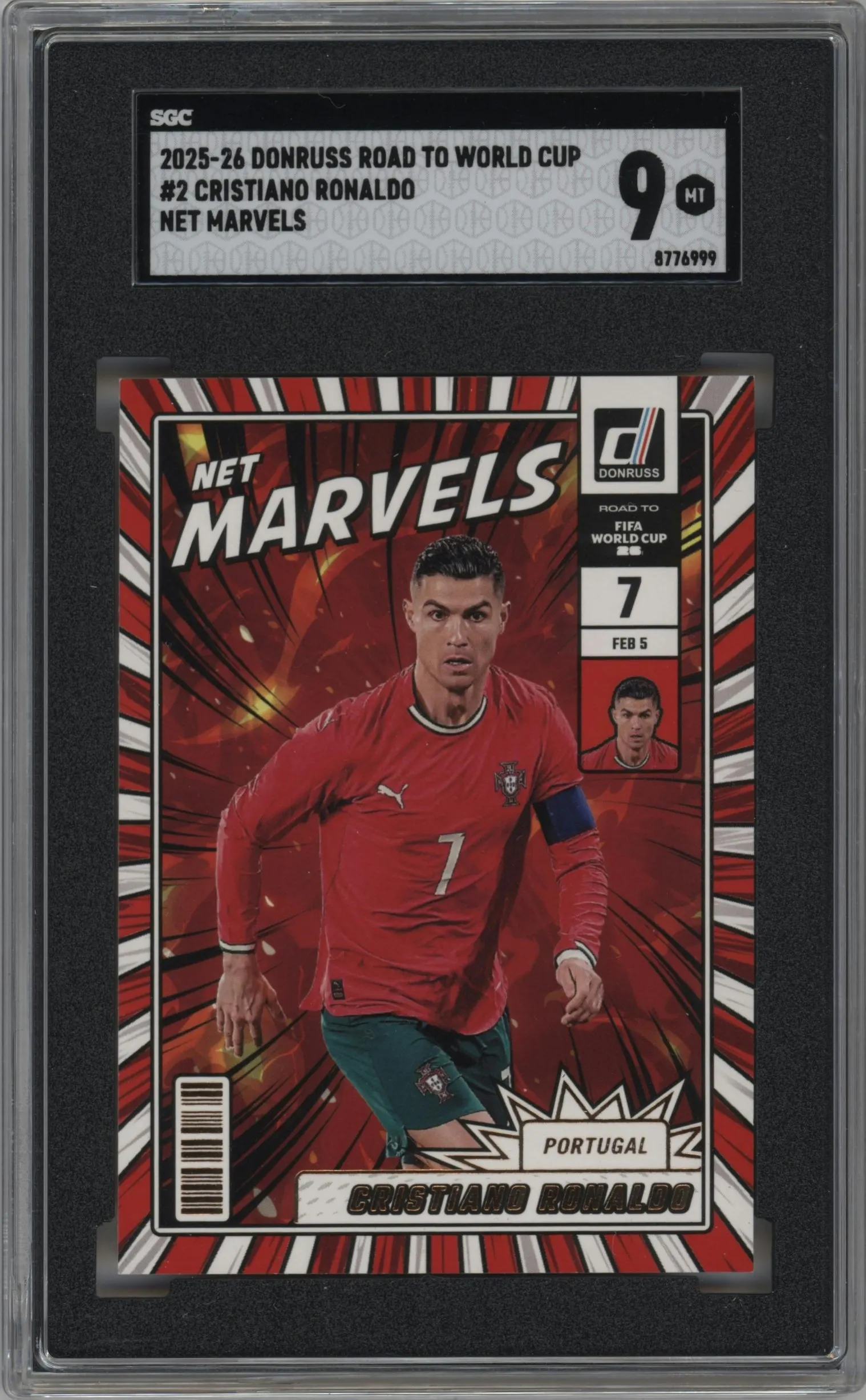 2025 Donruss Road to FIFA World Cup Net Marvels Cristiano Ronaldo #2 SGC 9