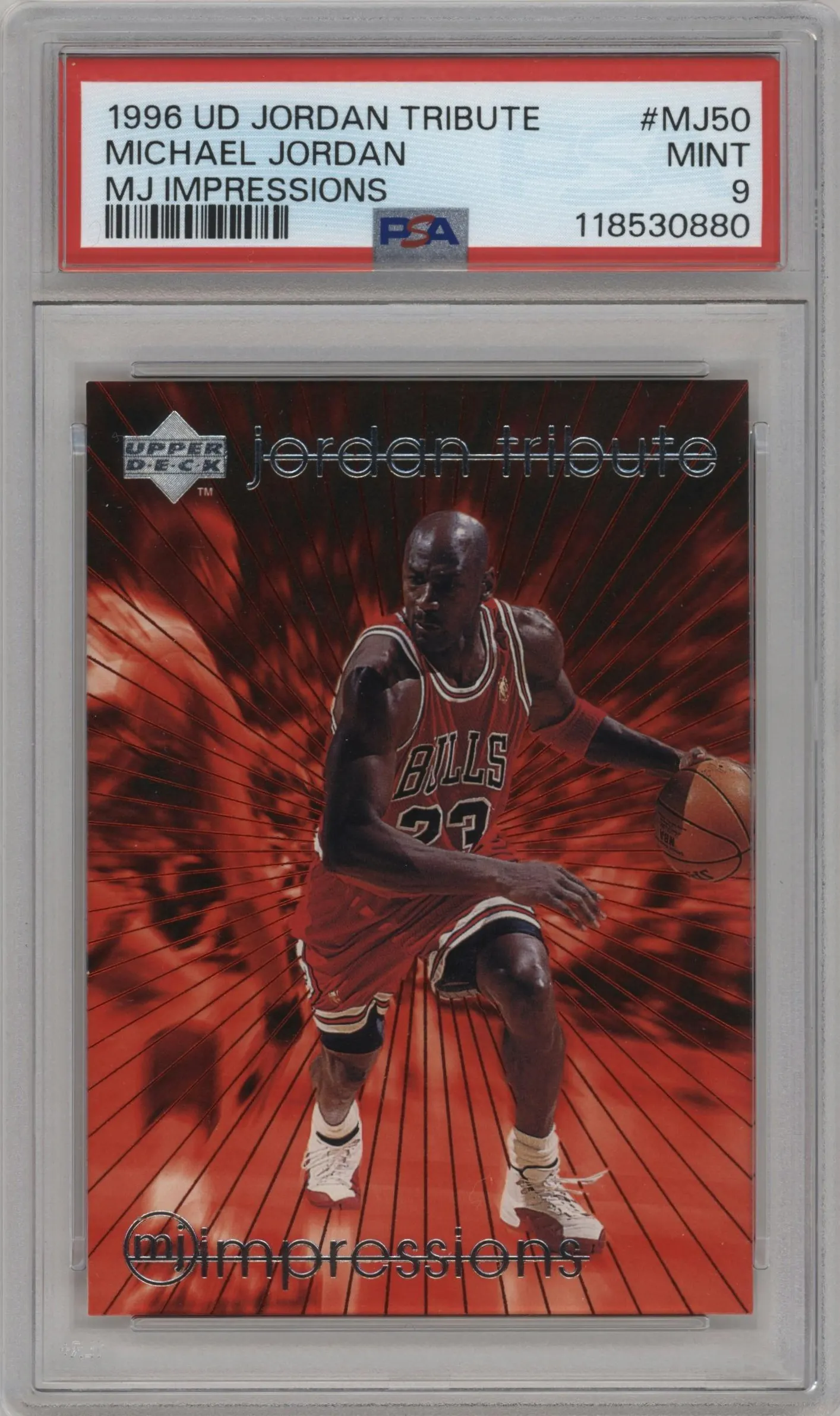 1997 Upper Deck Michael Jordan Tribute Michael Jordan #MJ50 PSA 9