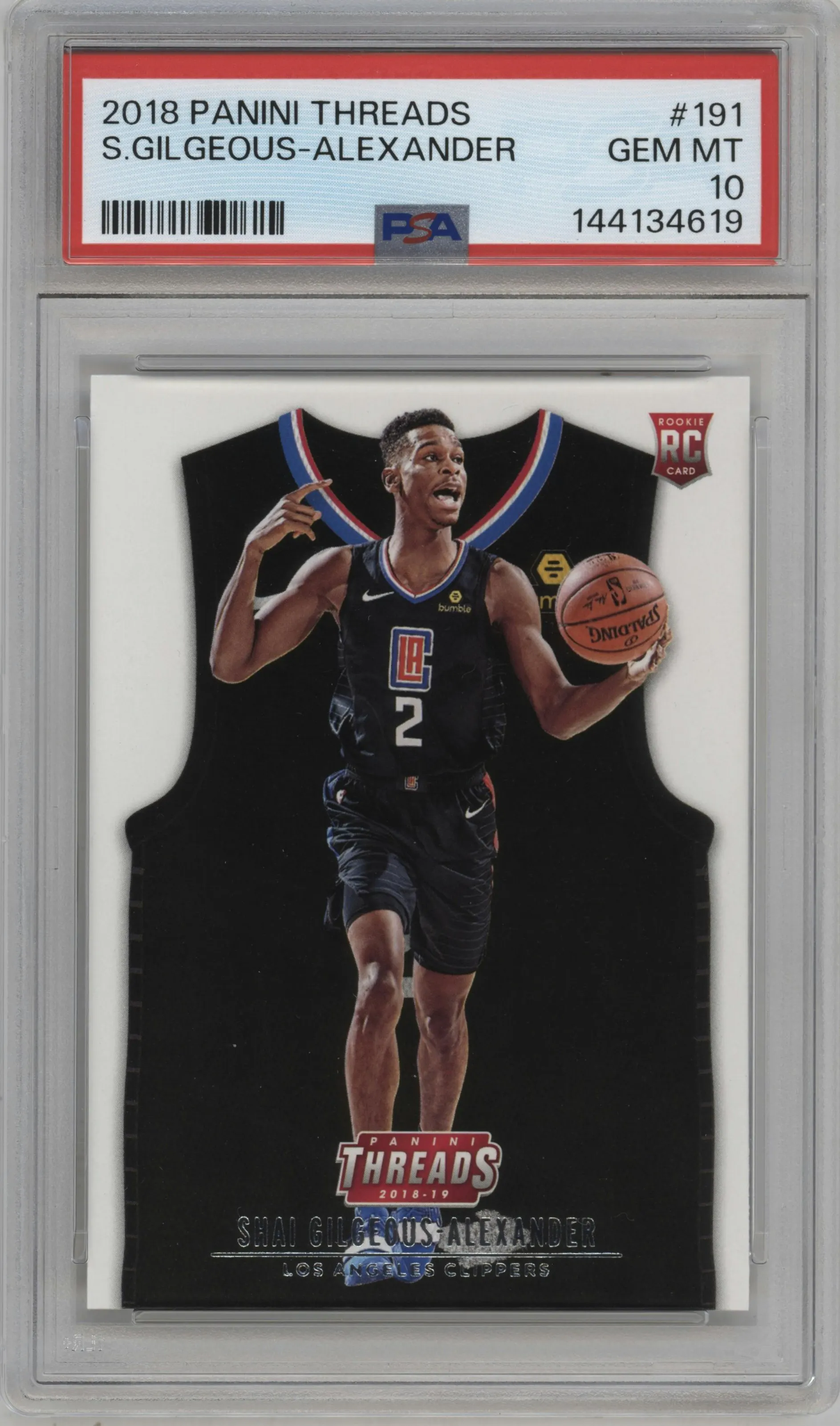 2018 Panini Threads SP Rke.Statement Jrsy. Shai Gilgeous-Alexander #191 PSA 10