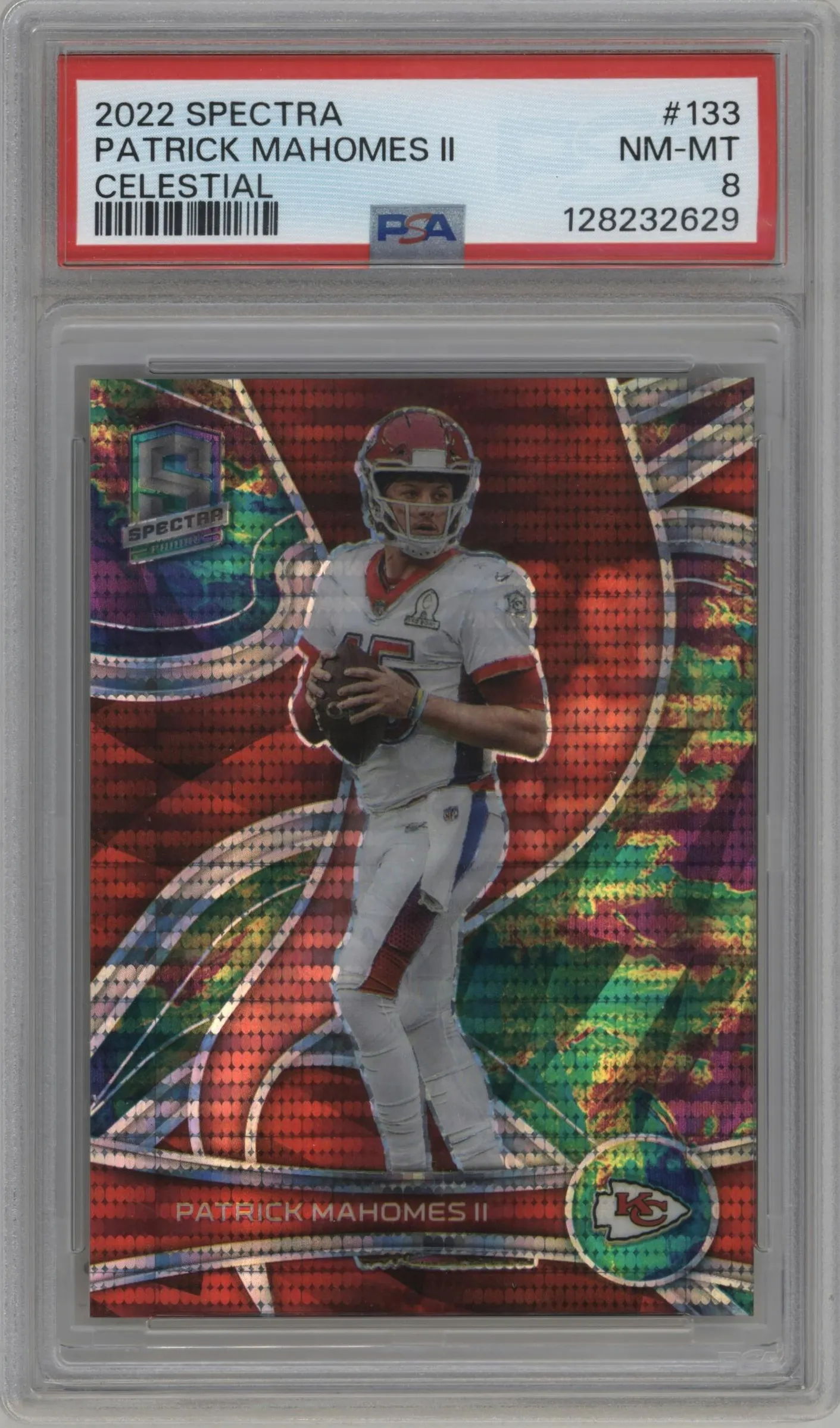 2022 Panini Spectra Patrick Mahomes II Celestial #133 PSA 8