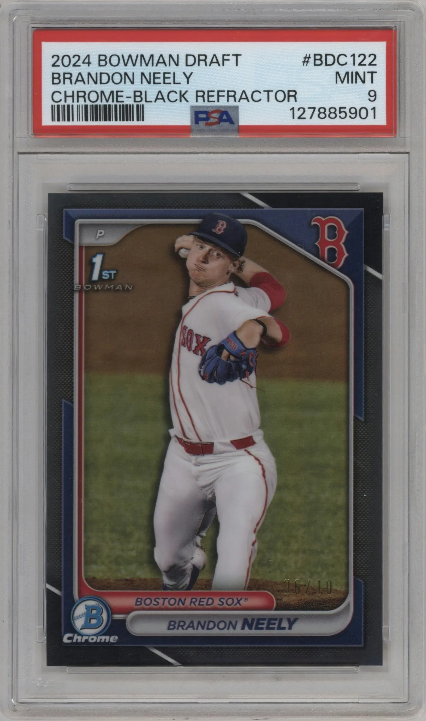 2024 Bowman Draft Chrome Brandon Neely Black Refractor #BDC-122 PSA 9