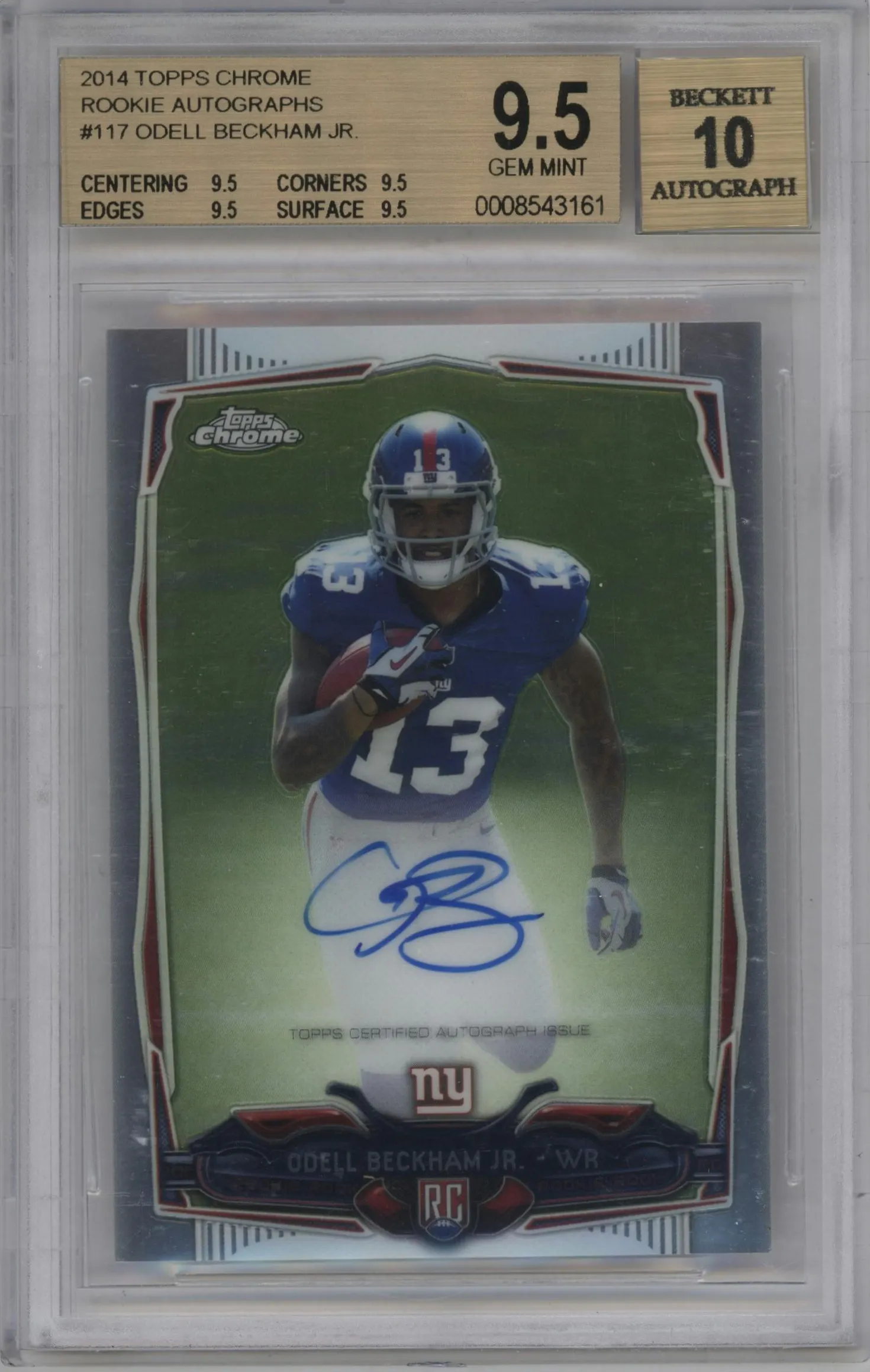 2014 Topps Chrome Rke.Auto Odell Beckham Jr. #117 BGS 9.5