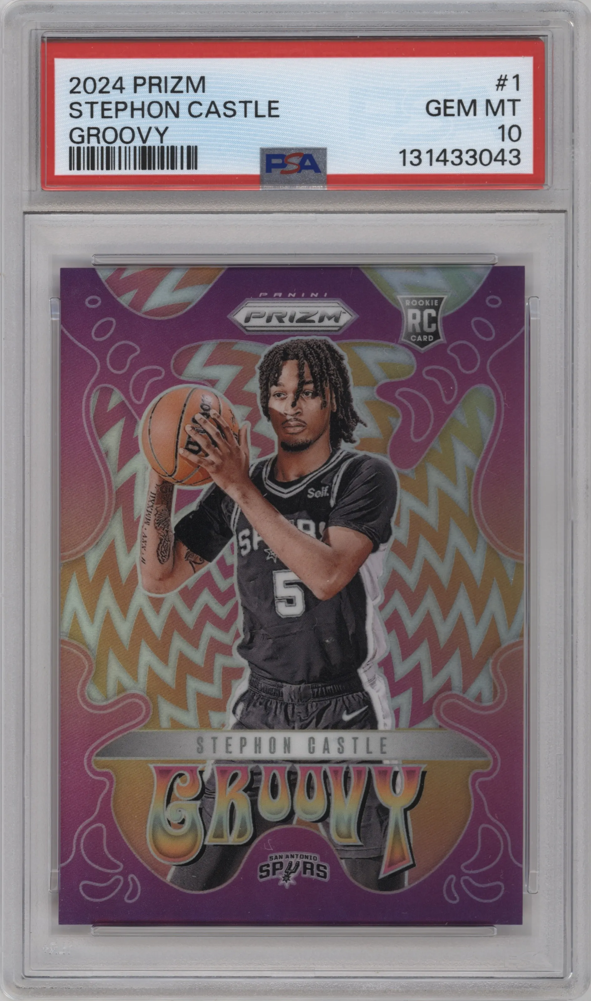 2024 Panini Prizm Groovy Stephon Castle #1 PSA 10