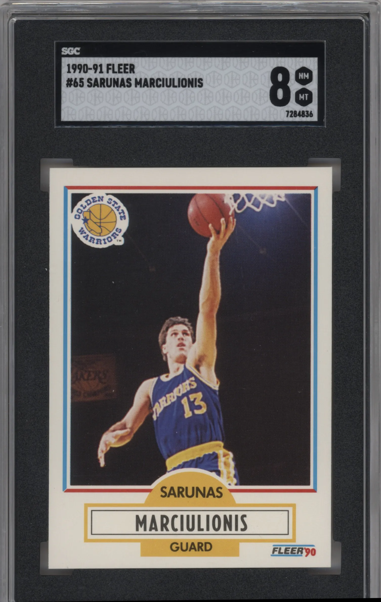 1990 Fleer Sarunas Marciulionis #65 SGC 8